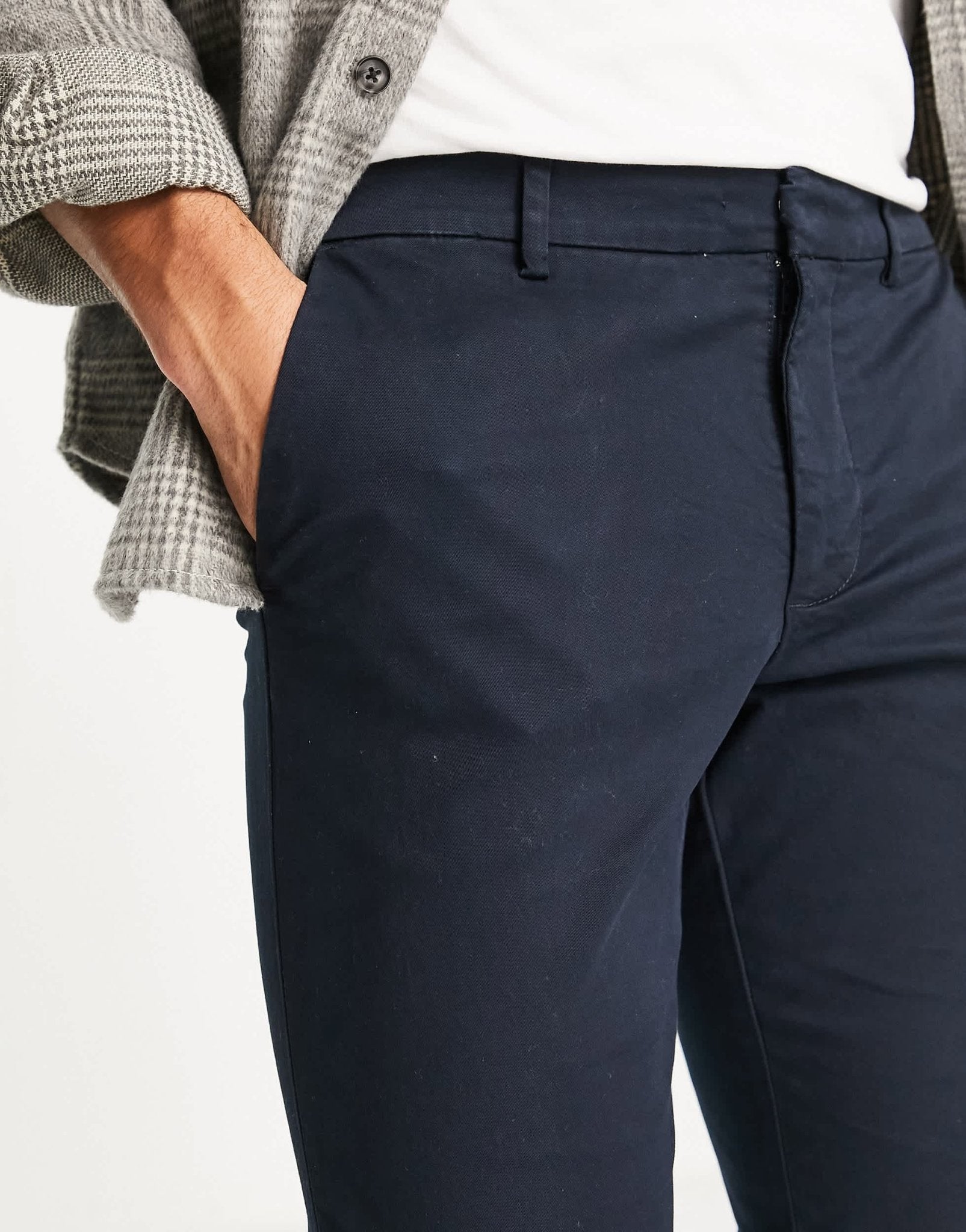 New Look skinny chino trousers in navy - ASOS Sample Sale