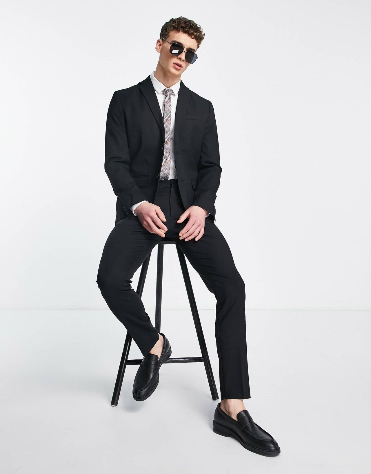 New Look skinny suit jacket in black - ASOS Sample Sale