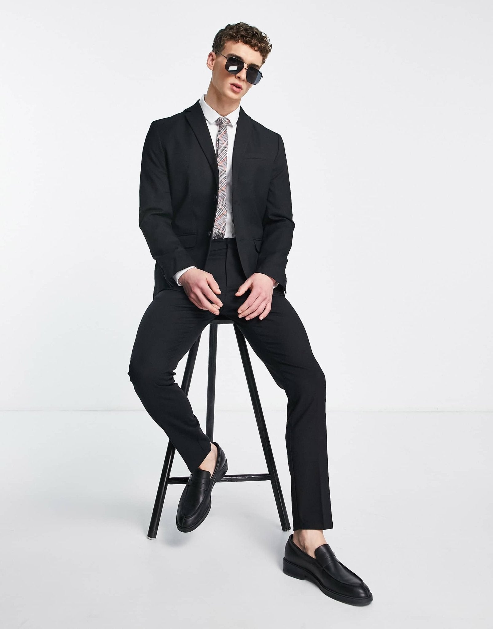 New Look skinny suit jacket in black - ASOS Sample Sale