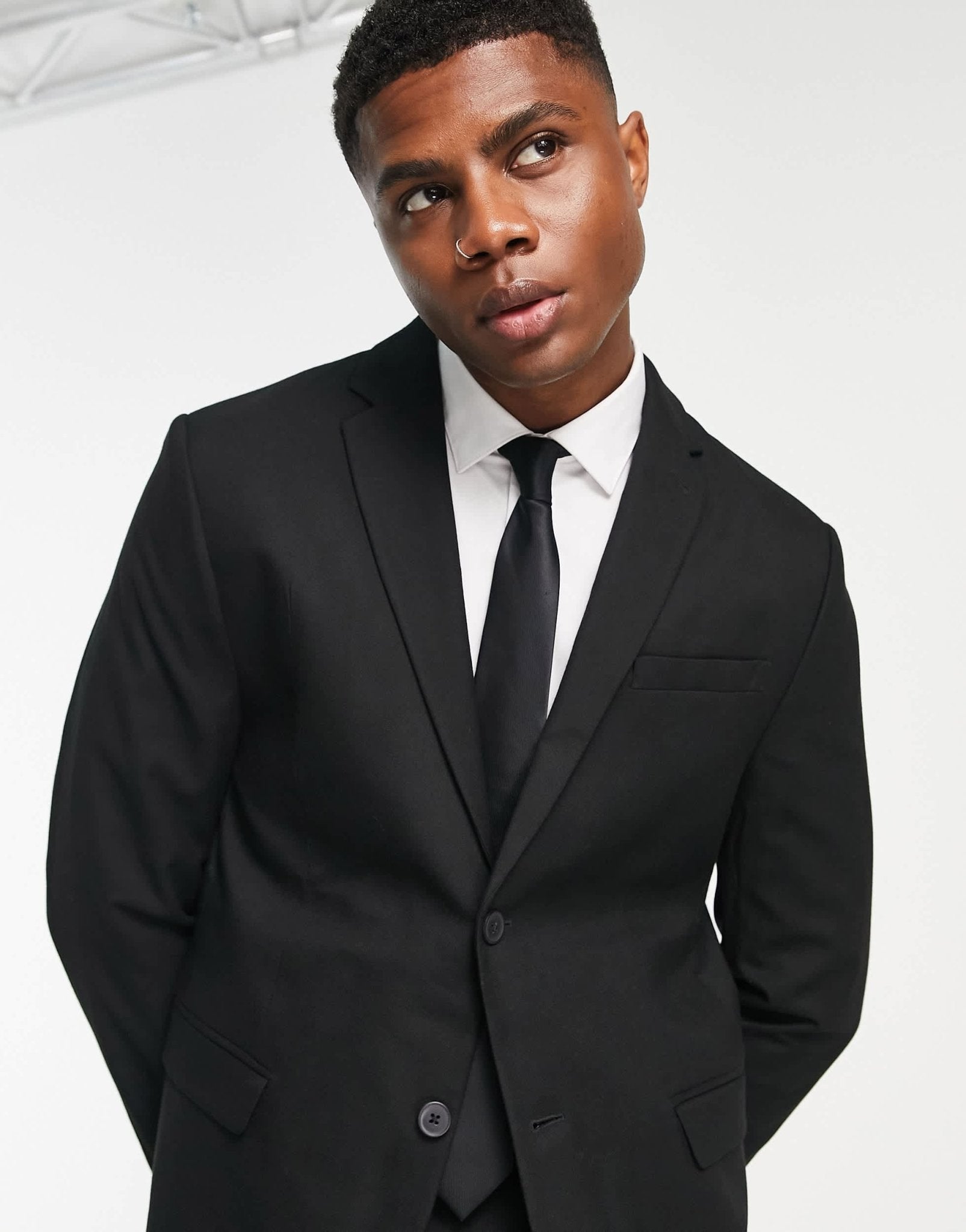 New Look skinny suit jacket in black - ASOS Sample Sale