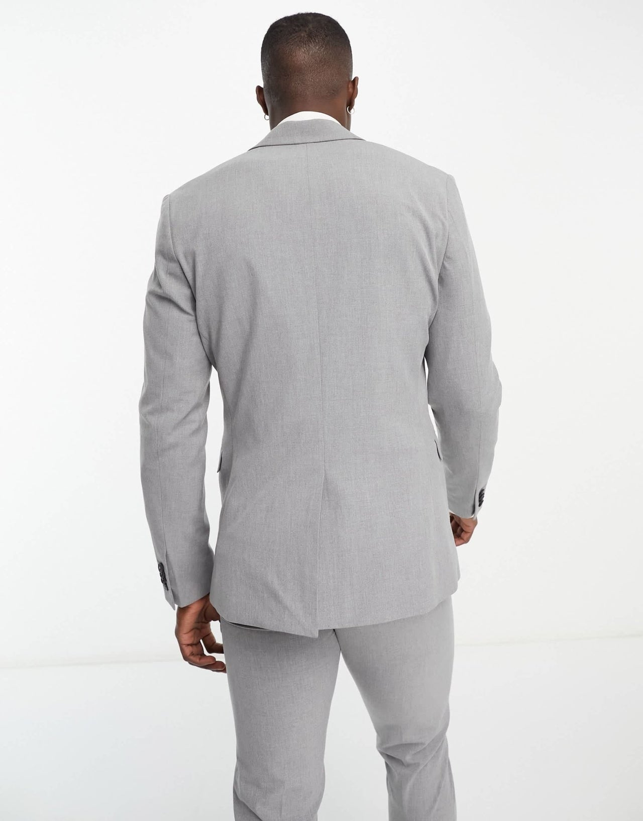 New Look skinny suit jacket in grey - ASOS Sample Sale