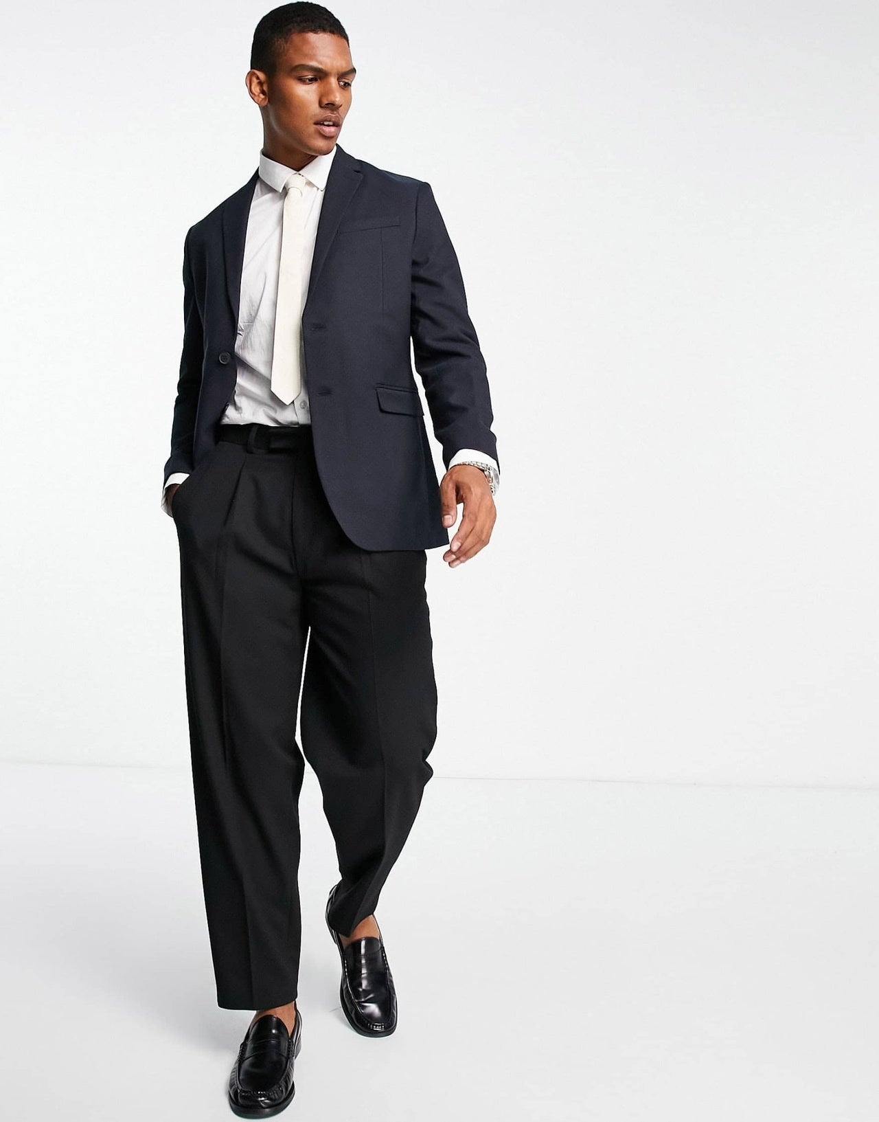 New Look skinny suit jacket in navy - ASOS Sample Sale