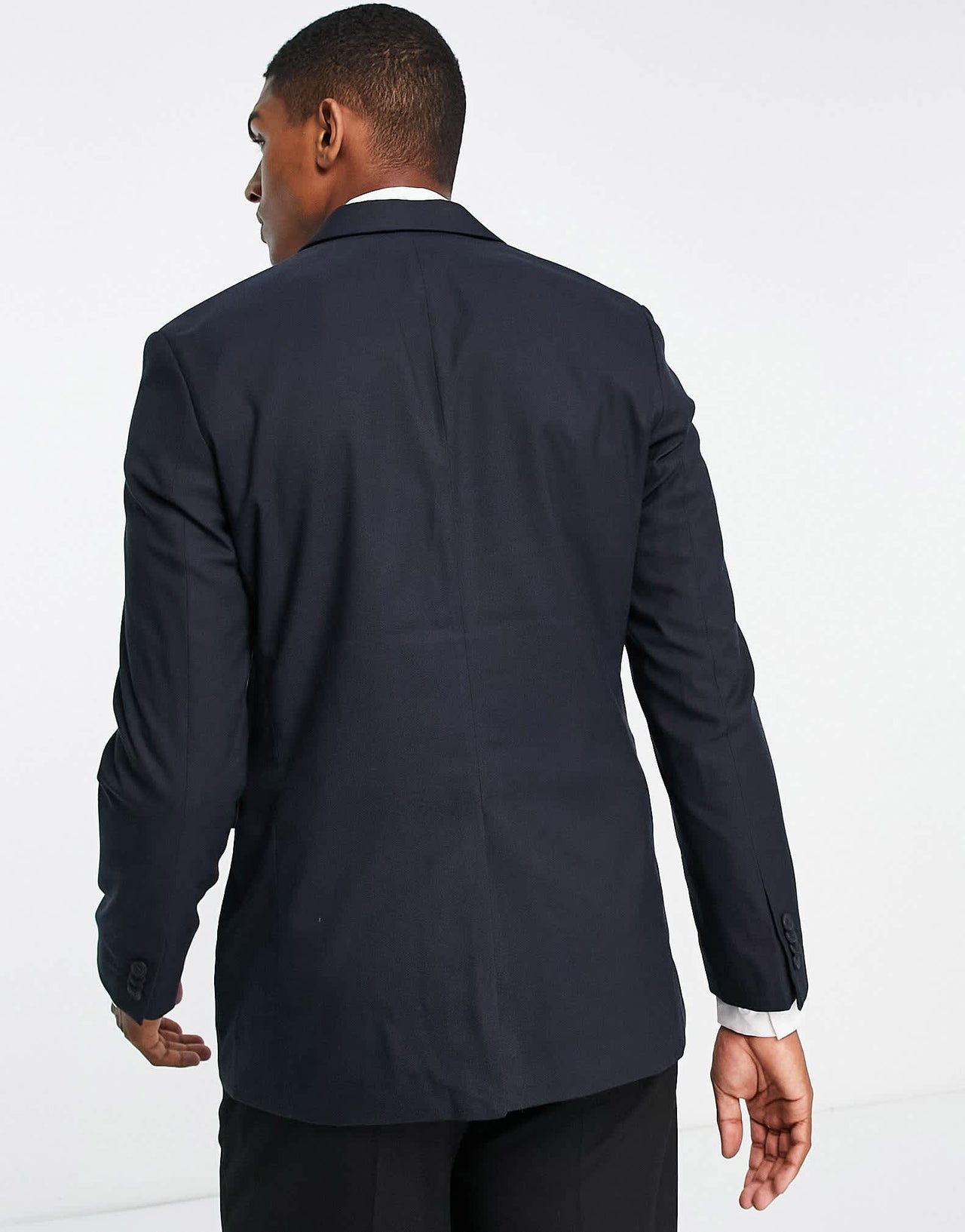 New Look skinny suit jacket in navy - ASOS Sample Sale