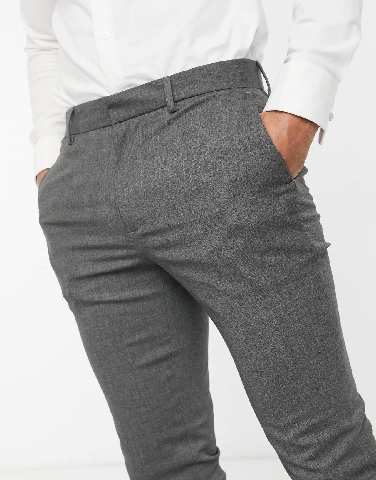 New Look skinny suit trouser in dark grey - ASOS Sample Sale