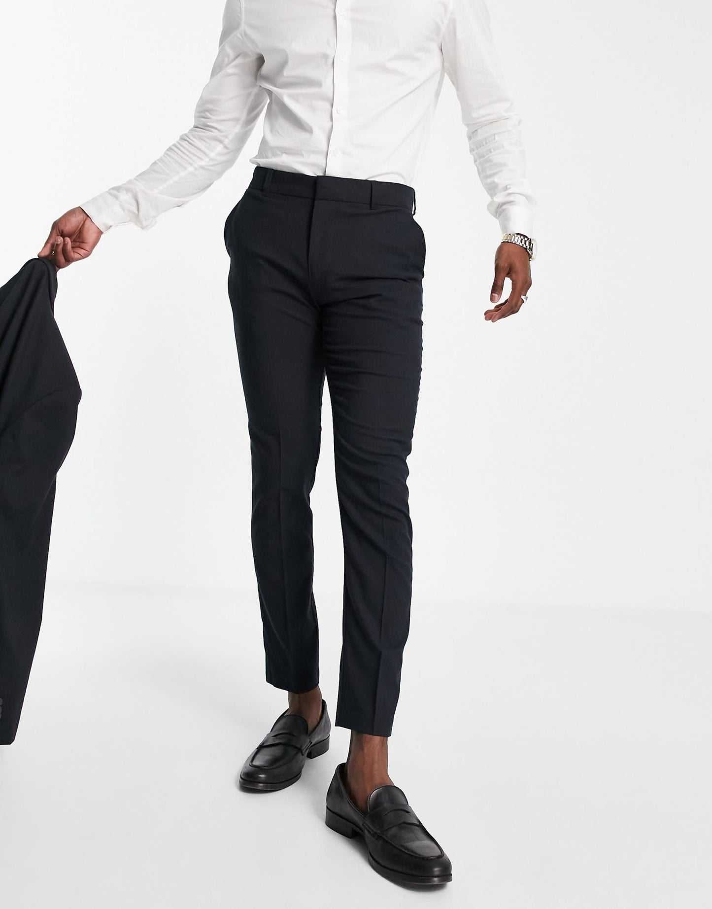 New Look skinny suit trouser in navy - ASOS Sample Sale