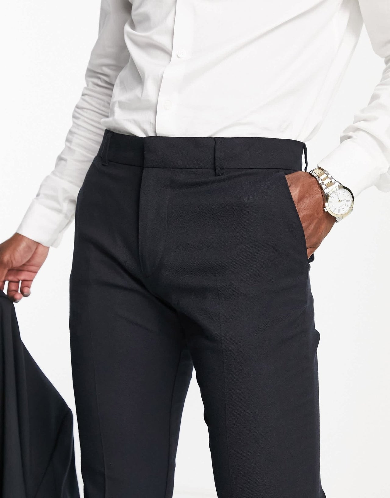 New Look skinny suit trouser in navy - ASOS Sample Sale