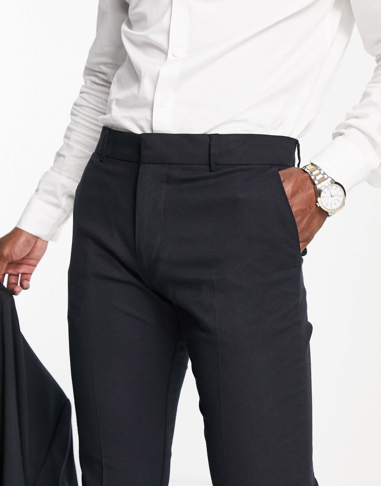 New Look skinny suit trouser in navy - ASOS Sample Sale