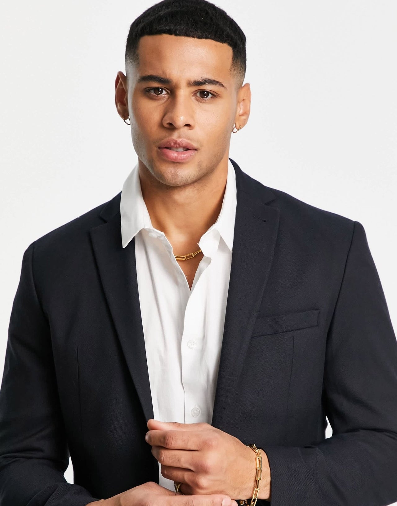 New Look slim suit jacket in black - ASOS Sample Sale