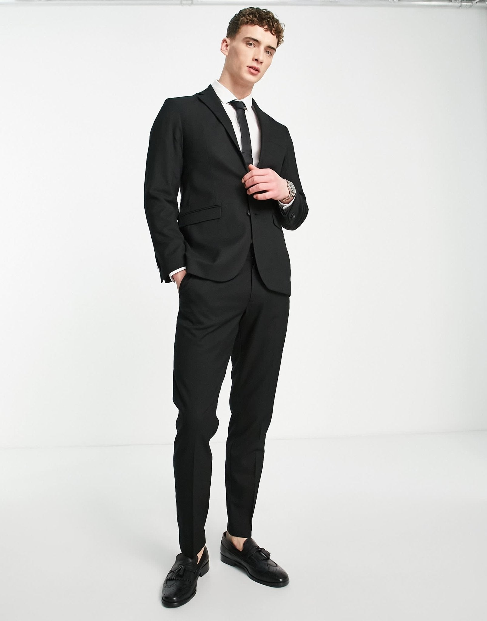 New Look slim suit trouser in black - ASOS Sample Sale