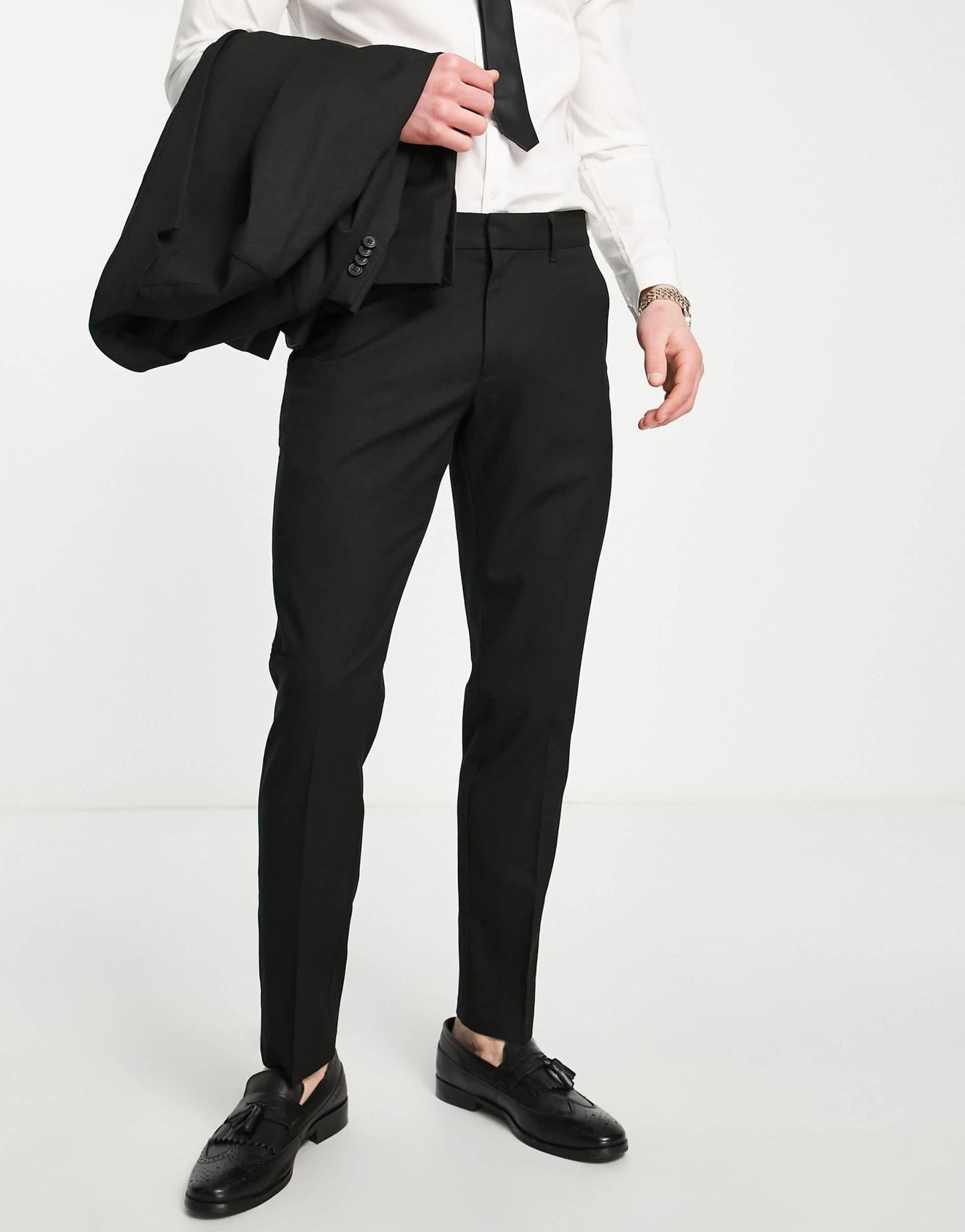 New Look slim suit trouser in black - ASOS Sample Sale