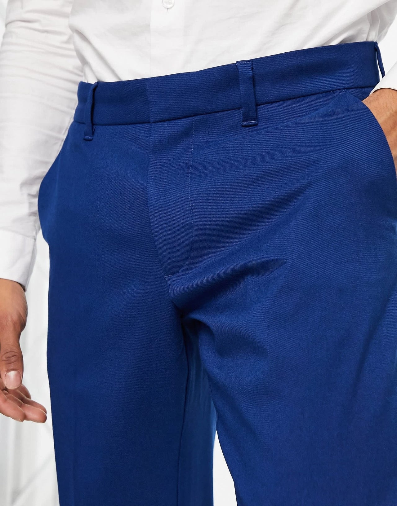 New Look slim suit trousers in indigo - ASOS Sample Sale
