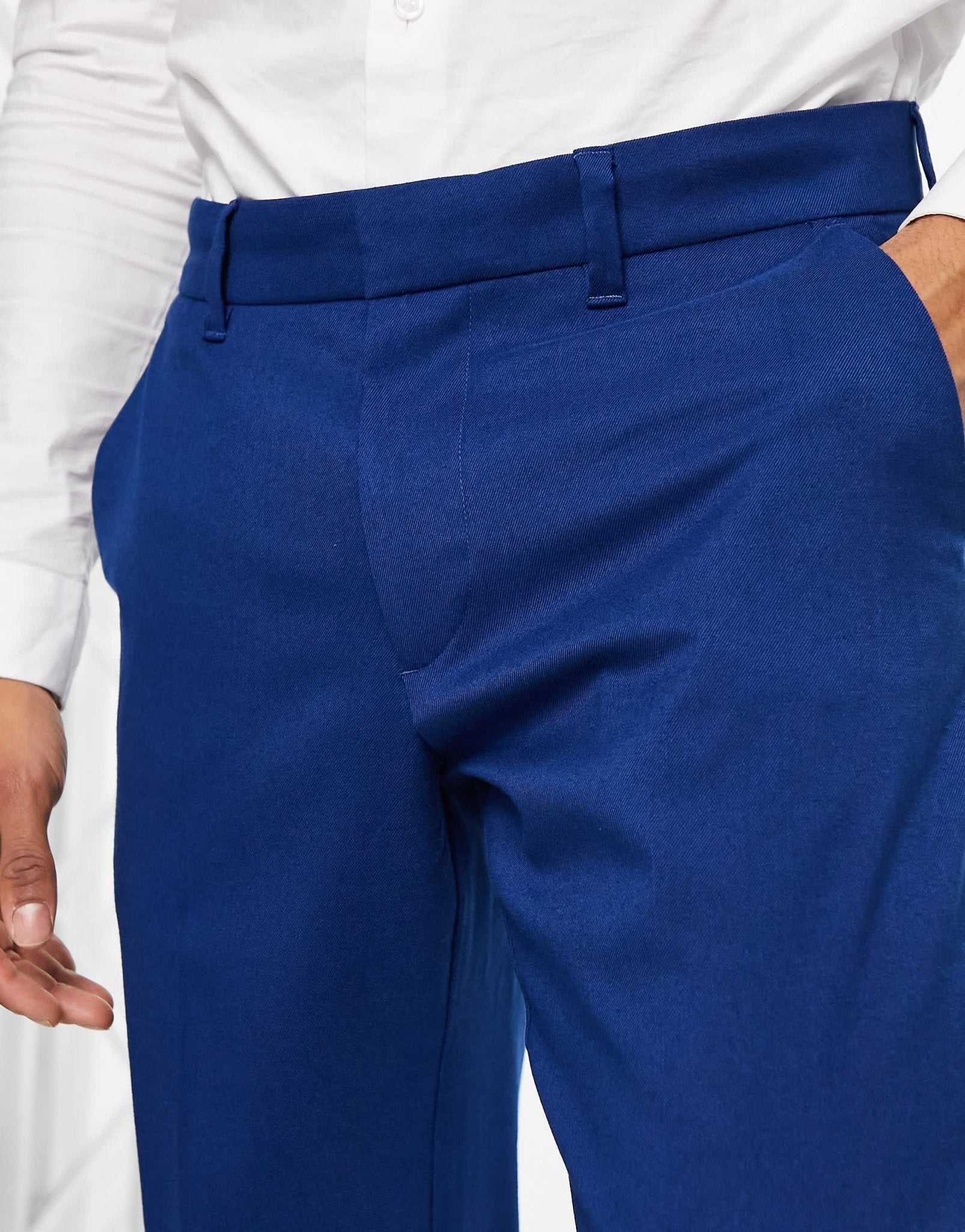 New Look slim suit trousers in indigo - ASOS Sample Sale