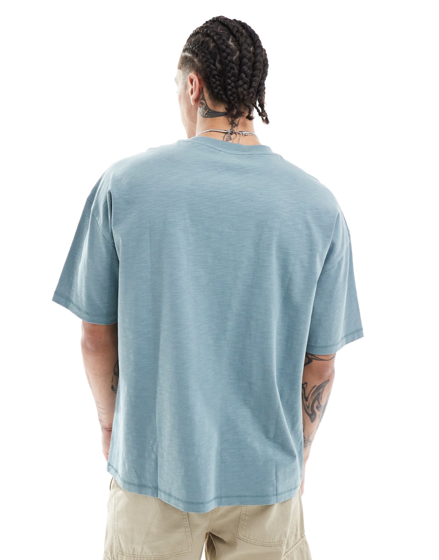New Look slub pocket t-shirt in cool blue - ASOS Sample Sale
