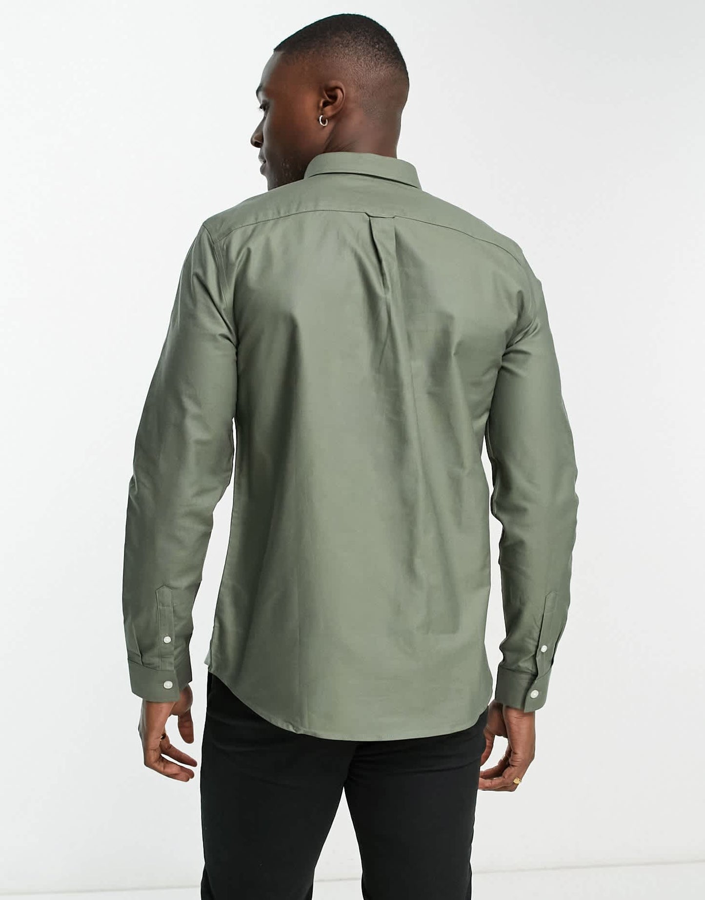 New Look smart long sleeve oxford shirt in khaki - ASOS Sample Sale