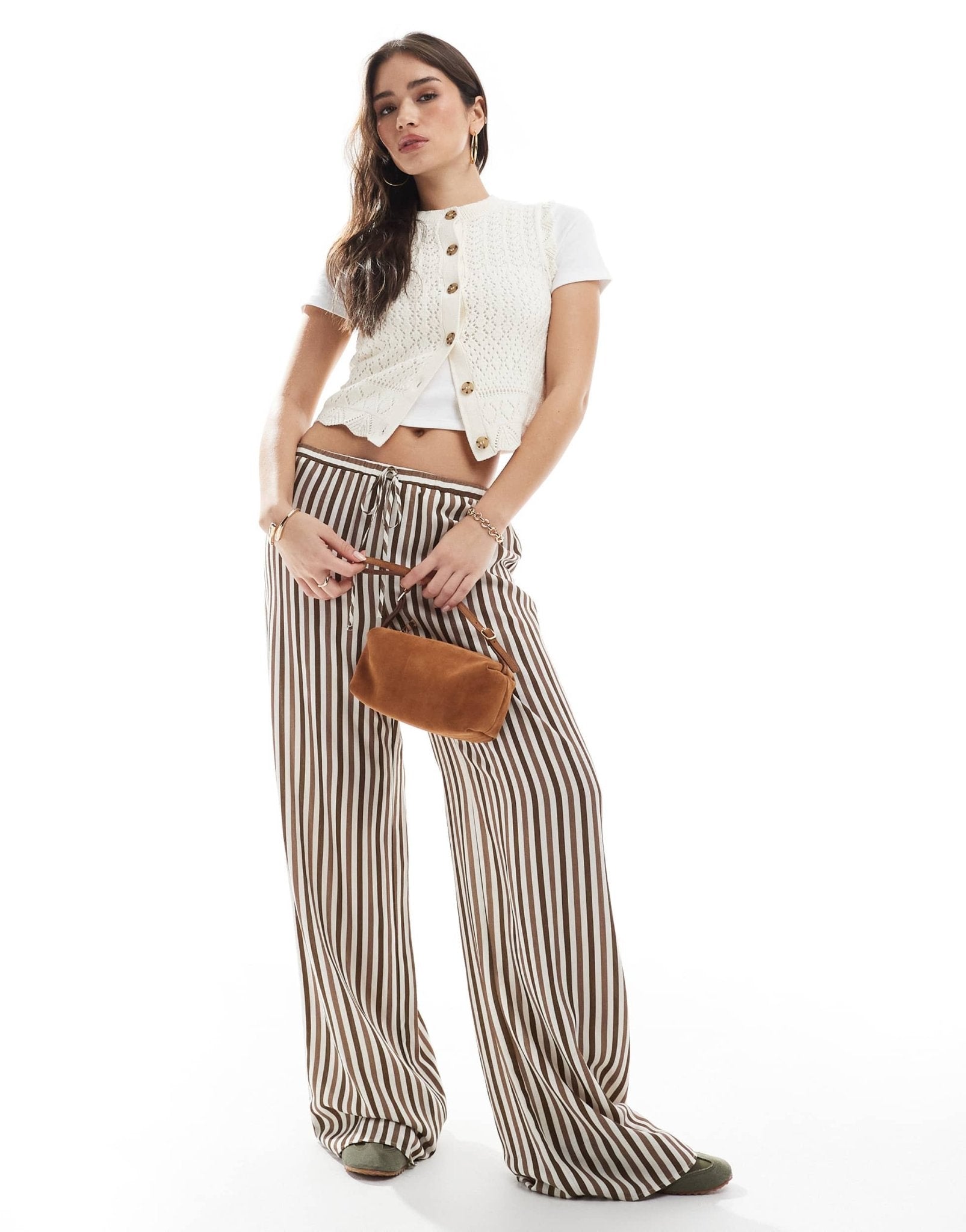 New Look stitch detail button down waistcoat in cream - ASOS Sample Sale