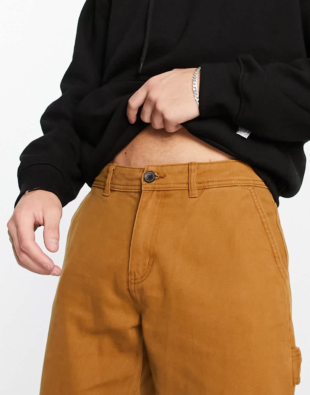 New Look straight fit carpenters trousers in brown - ASOS Sample Sale