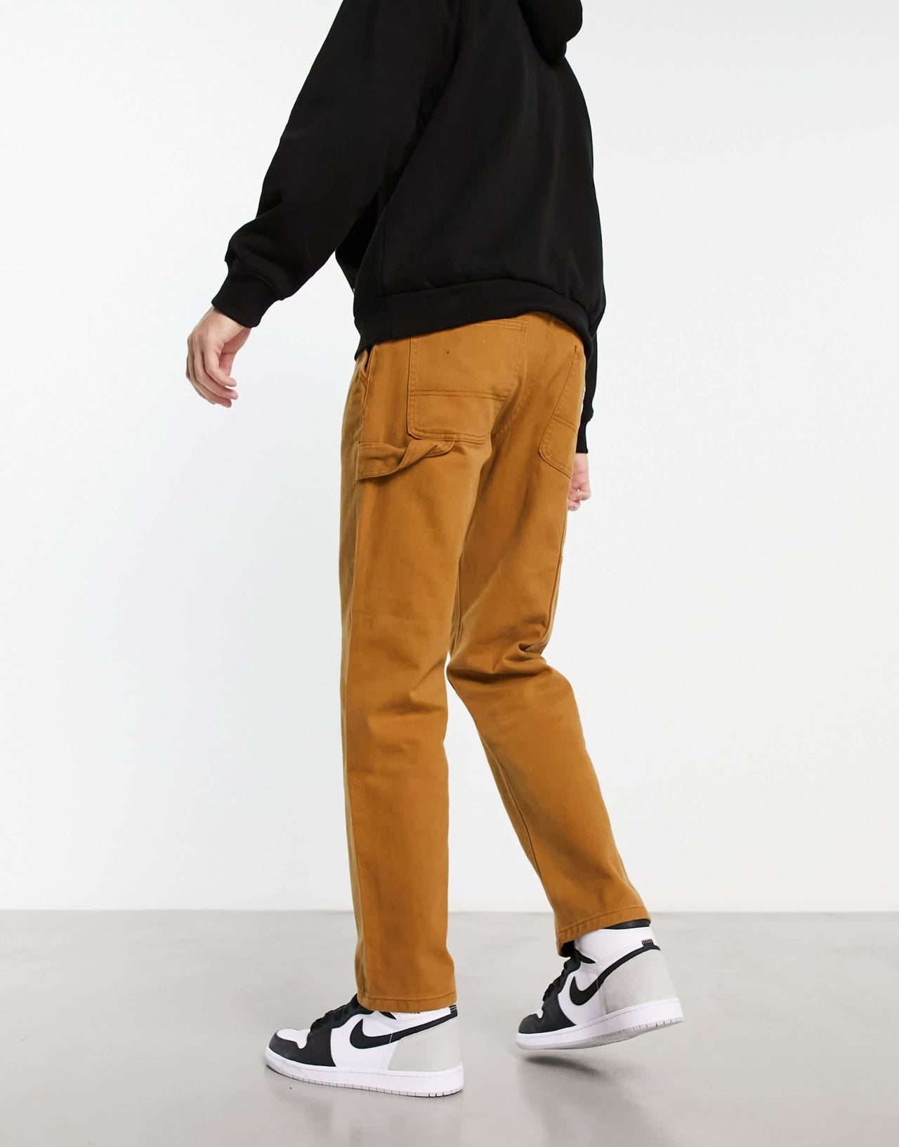 New Look straight fit carpenters trousers in brown - ASOS Sample Sale