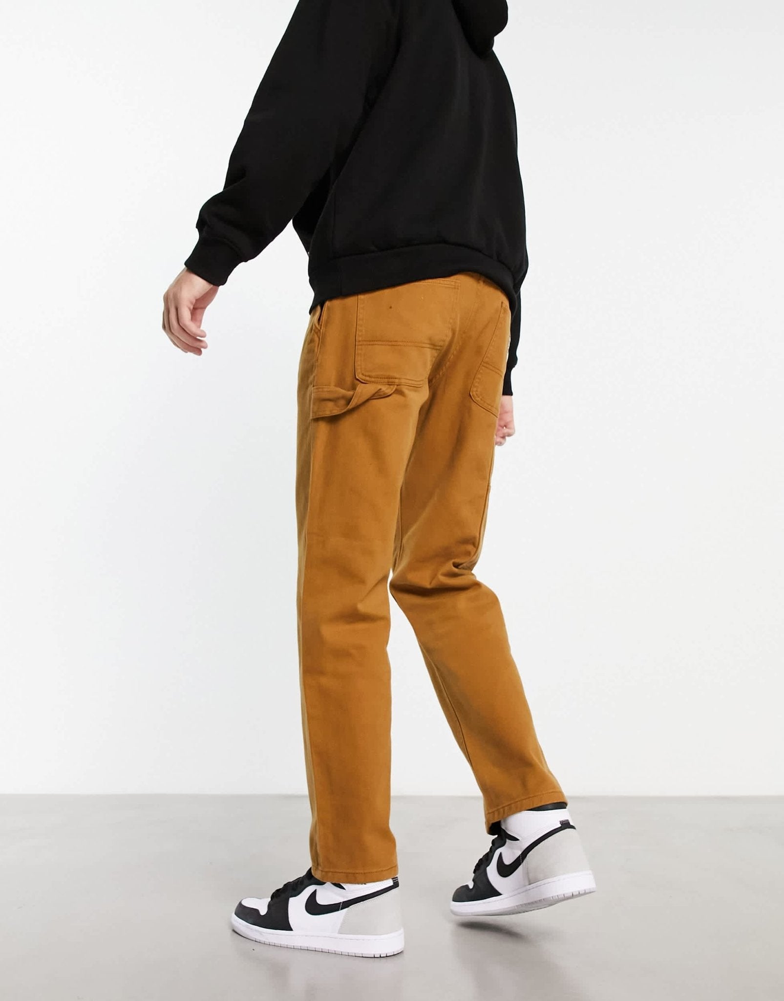 New Look straight fit carpenters trousers in brown - ASOS Sample Sale
