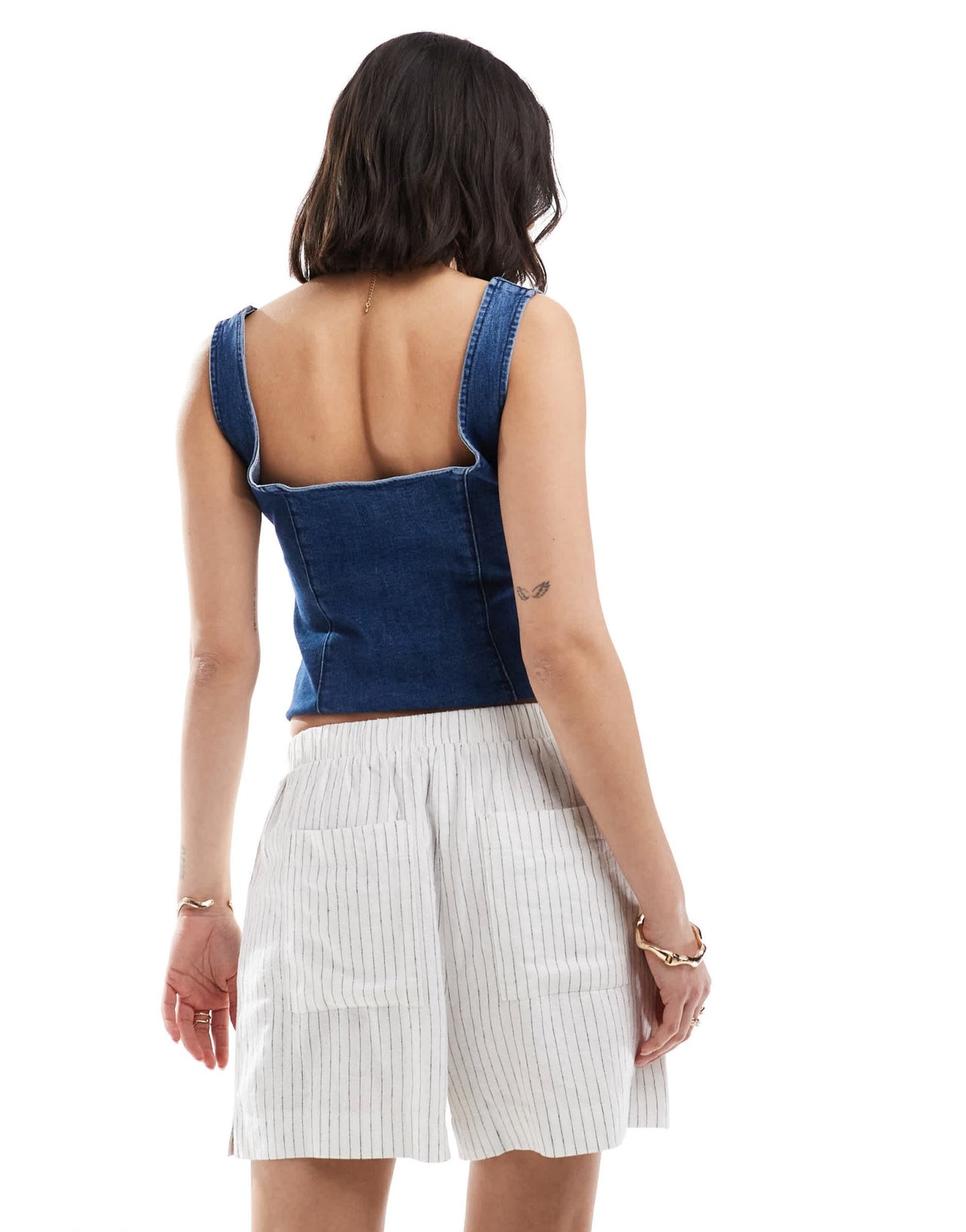 New Look stripe linen short in white - ASOS Sample Sale
