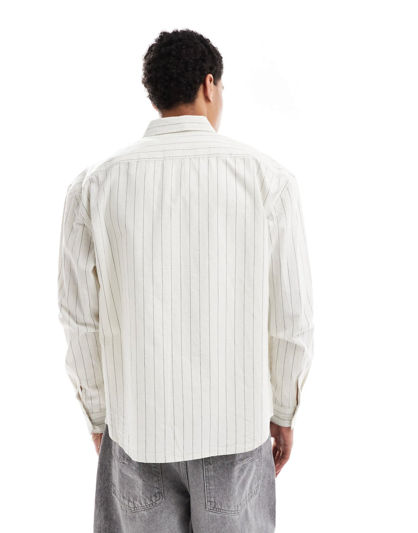 New Look stripe oversized shirt in off white - ASOS Sample Sale