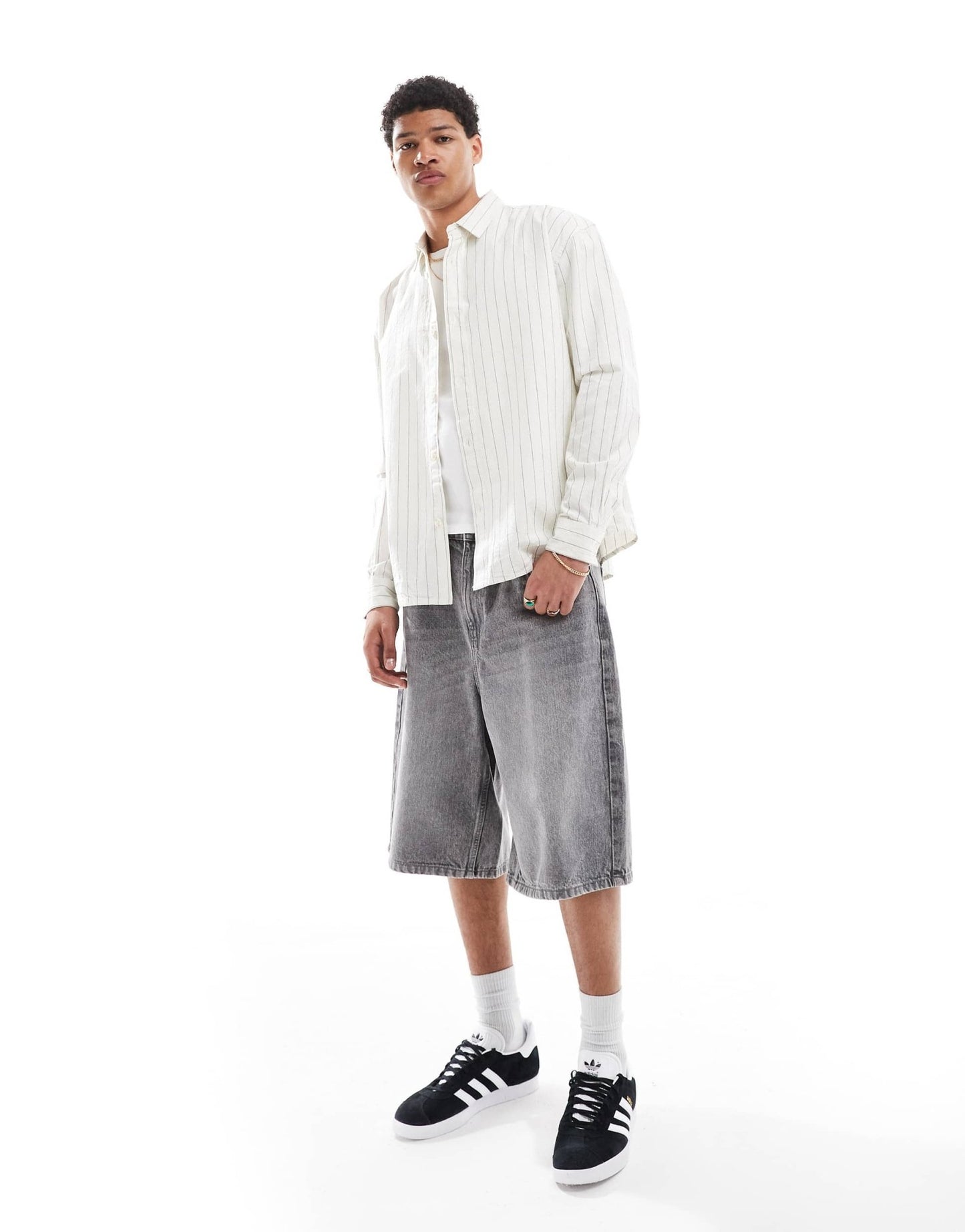New Look stripe oversized shirt in off white - ASOS Sample Sale