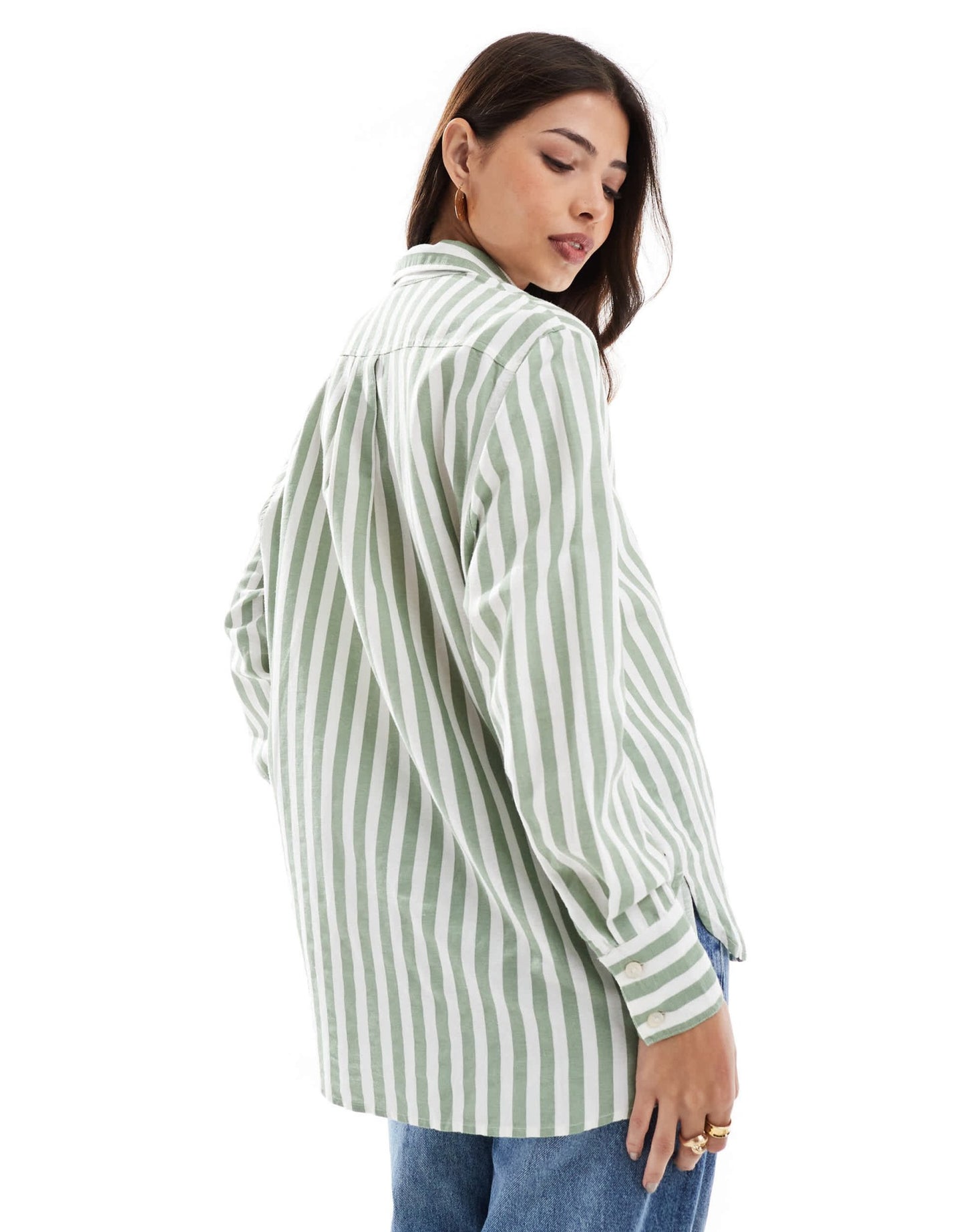 New Look striped shirt in green - ASOS Sample Sale