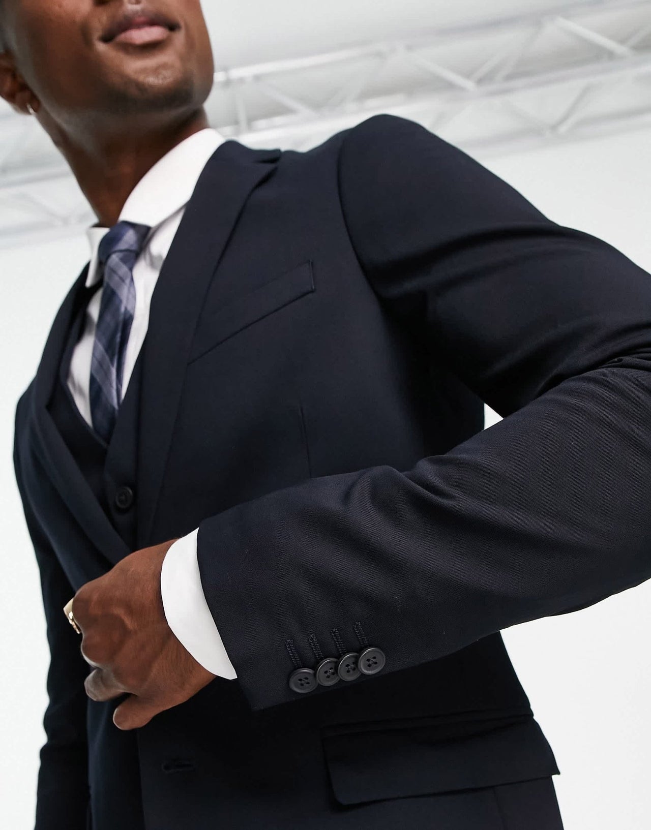 New Look super skinny suit jacket in navy - ASOS Sample Sale