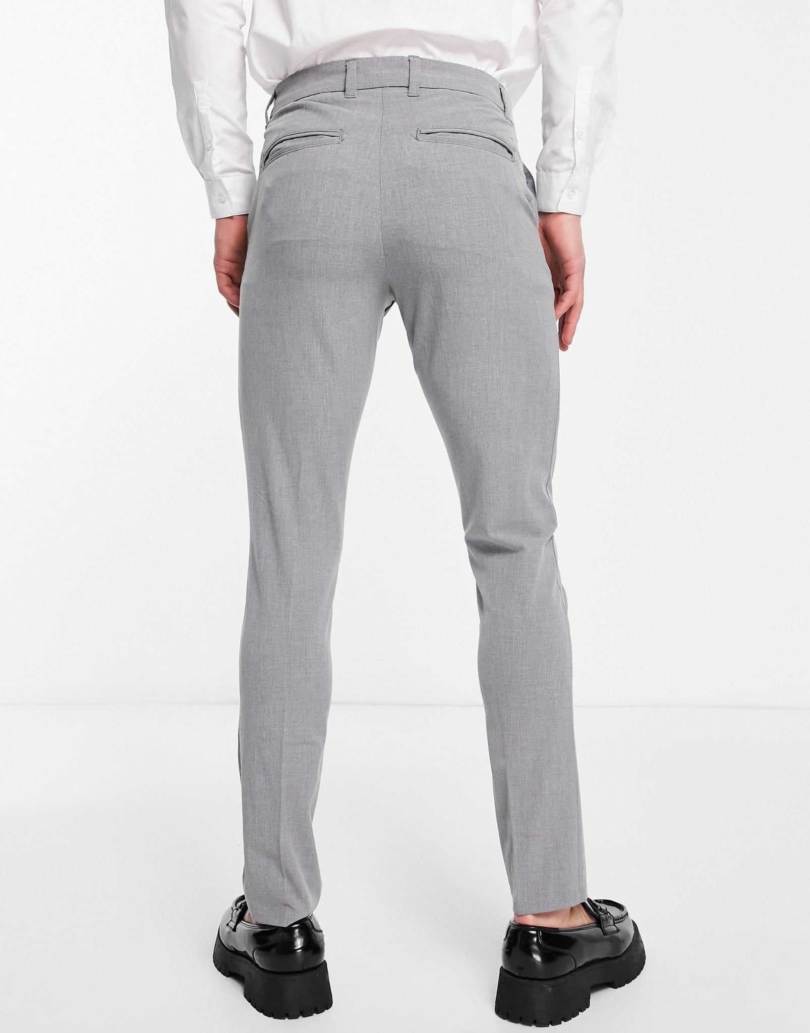 New Look super skinny suit trouser in grey - ASOS Sample Sale