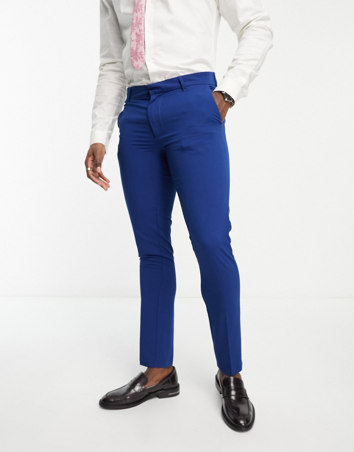 New Look super skinny suit trouser in indigo - ASOS Sample Sale