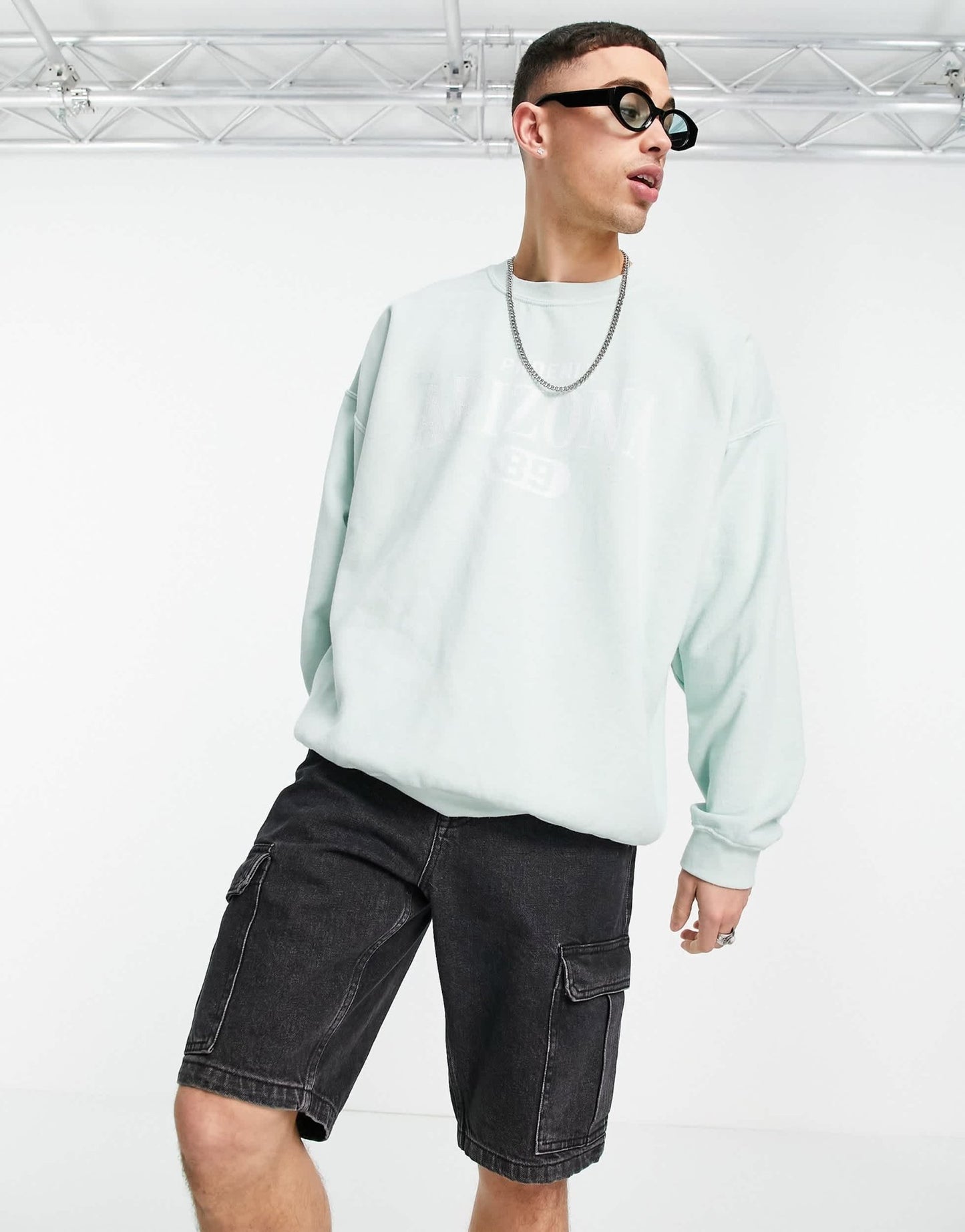 New Look sweat with Arizona print in sage overdye - ASOS Sample Sale
