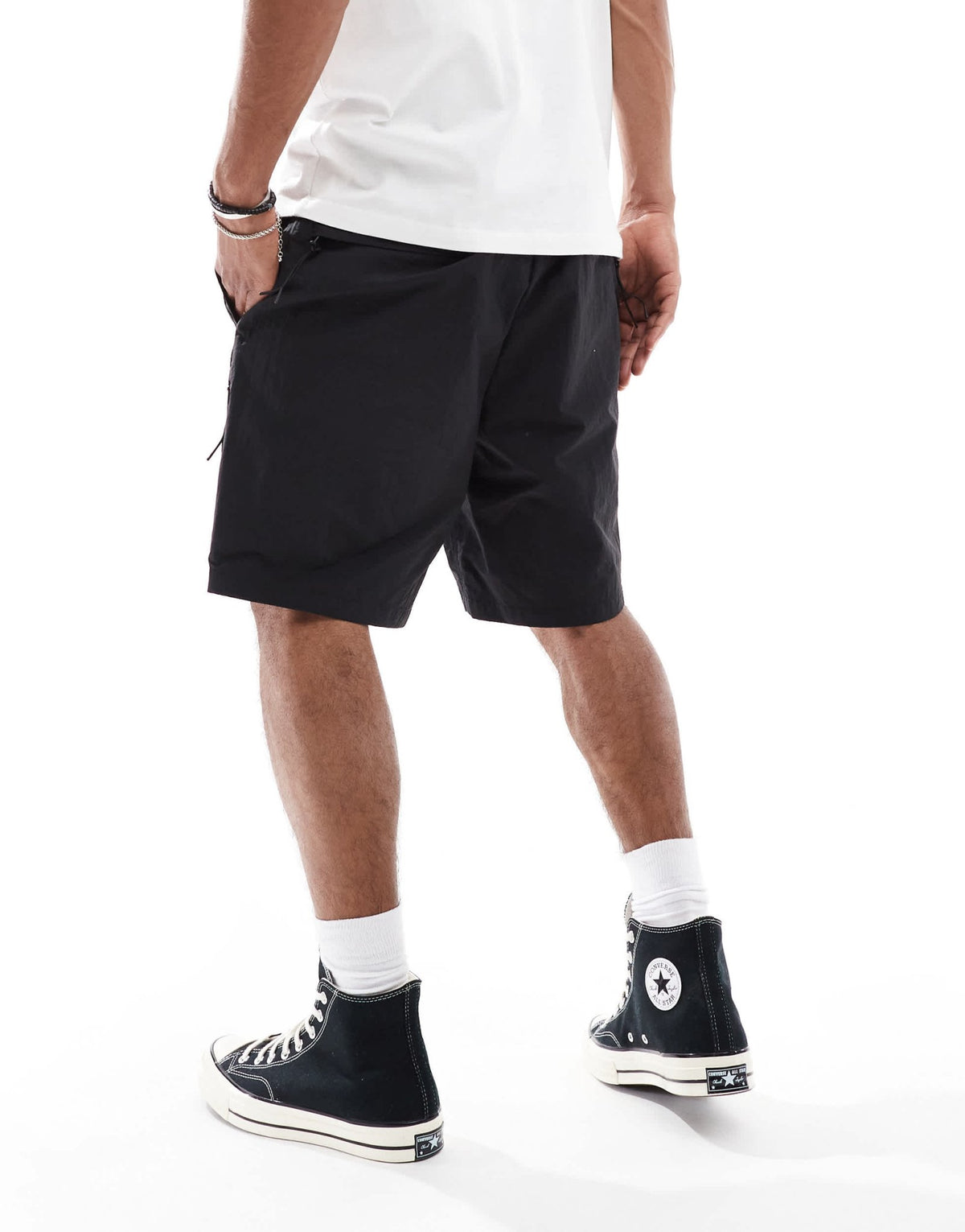 New Look tech zip short in black - ASOS Sample Sale