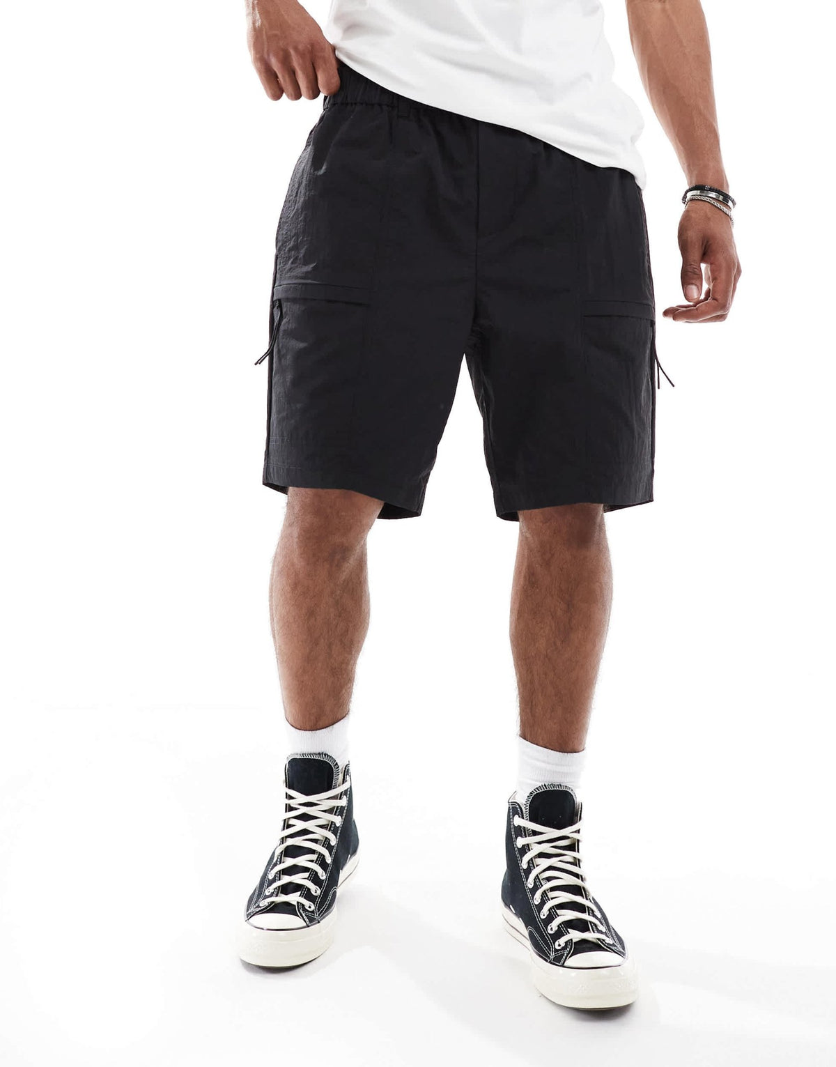 New Look tech zip short in black - ASOS Sample Sale