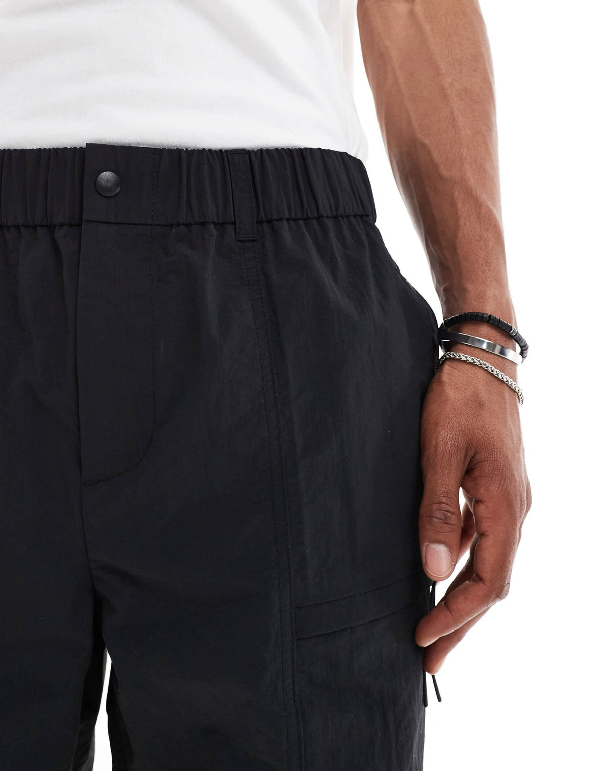 New Look tech zip short in black - ASOS Sample Sale