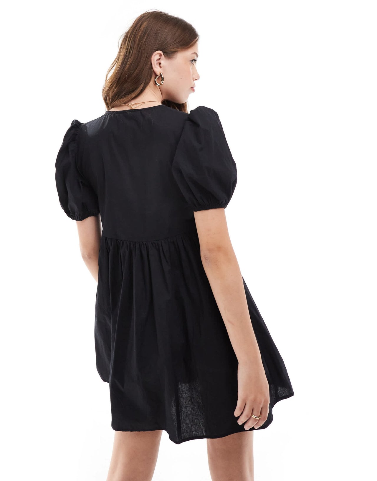 New Look tie front mini smock dress in black - ASOS Sample Sale