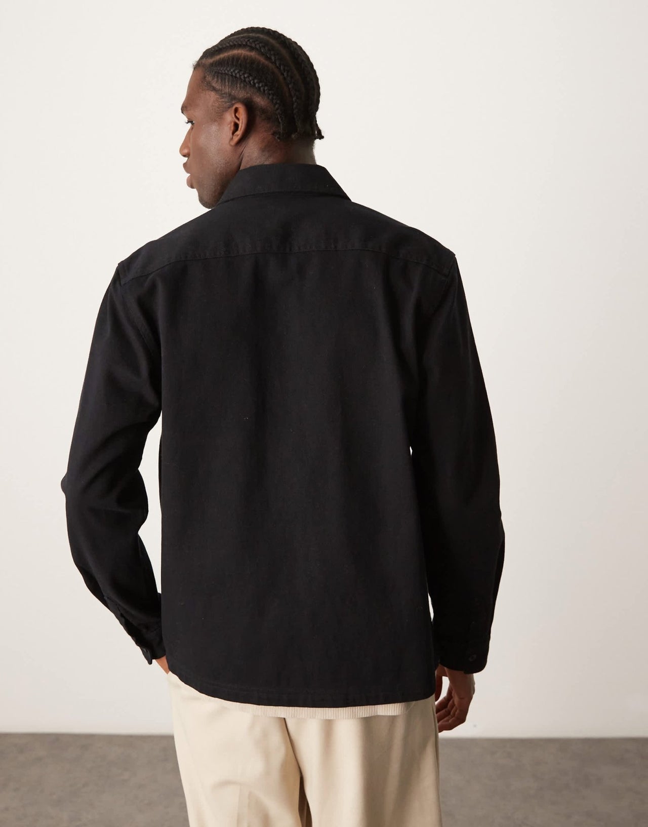 New Look twill overshirt in black - ASOS Sample Sale
