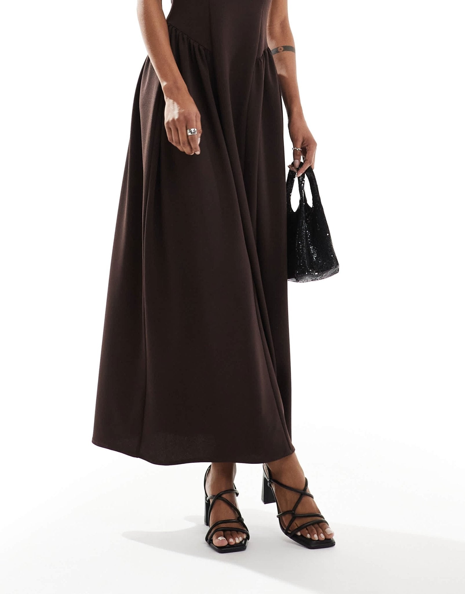 New Look twist knot block heeled sandal in black - ASOS Sample Sale