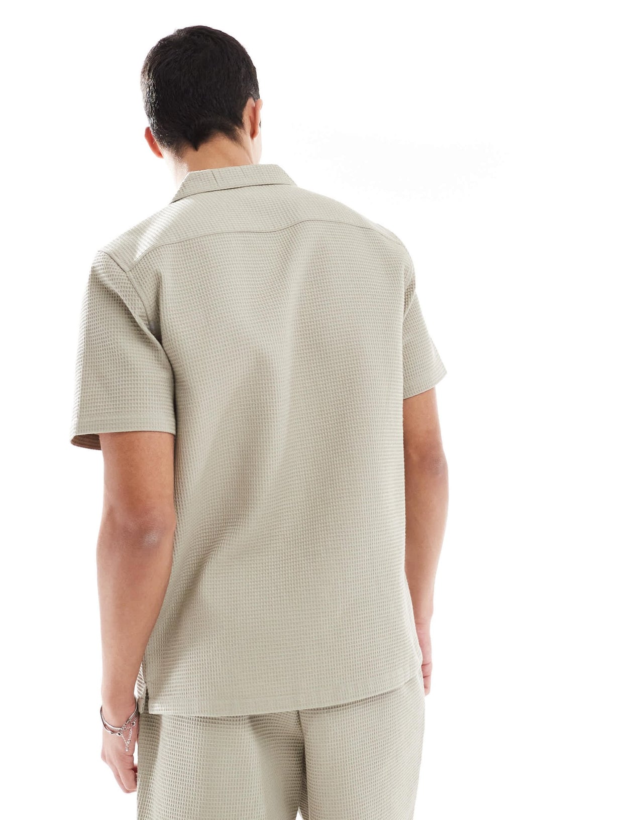 New Look waffle shirt co - ord in stone - ASOS Sample Sale