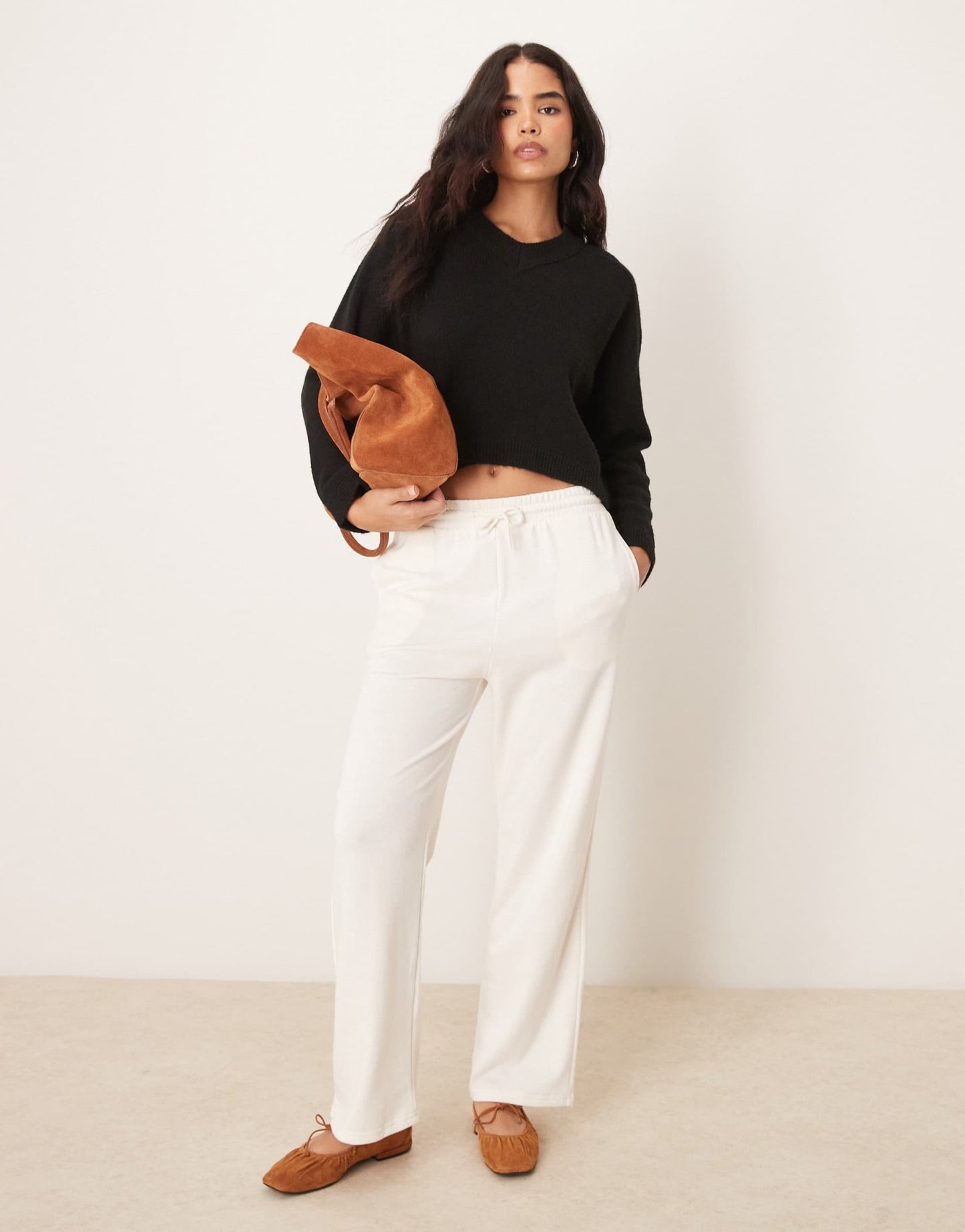 New Look wide leg joggers in off white - ASOS Sample Sale