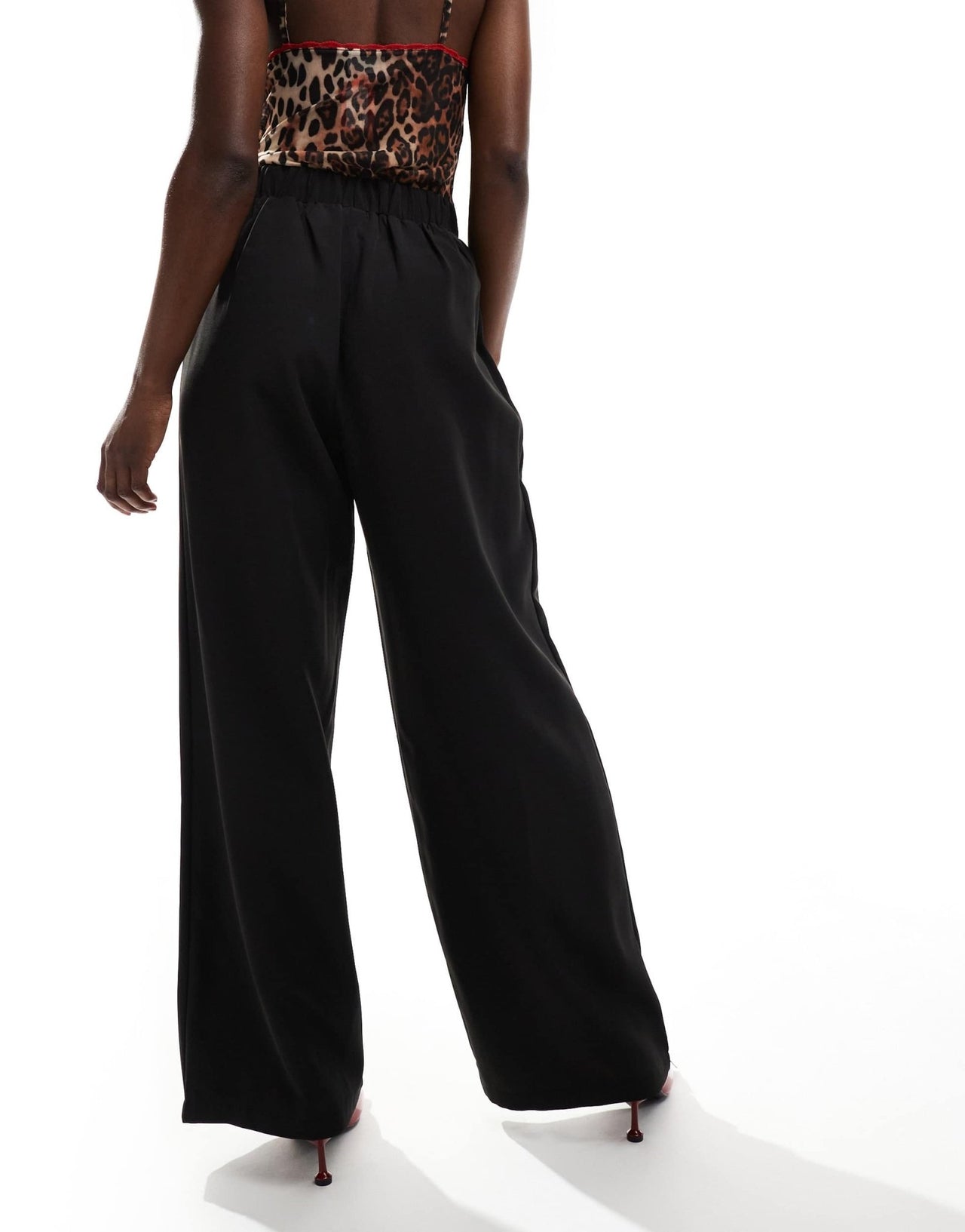 New Look wide leg pull on trousers in black - ASOS Sample Sale