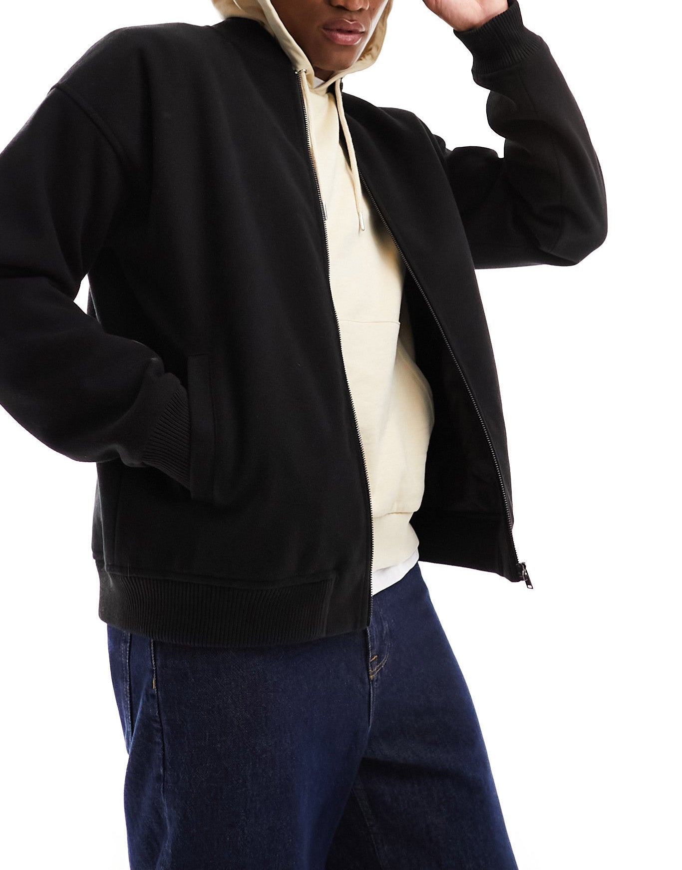 New Look wool look bomber jacket in black - ASOS Sample Sale