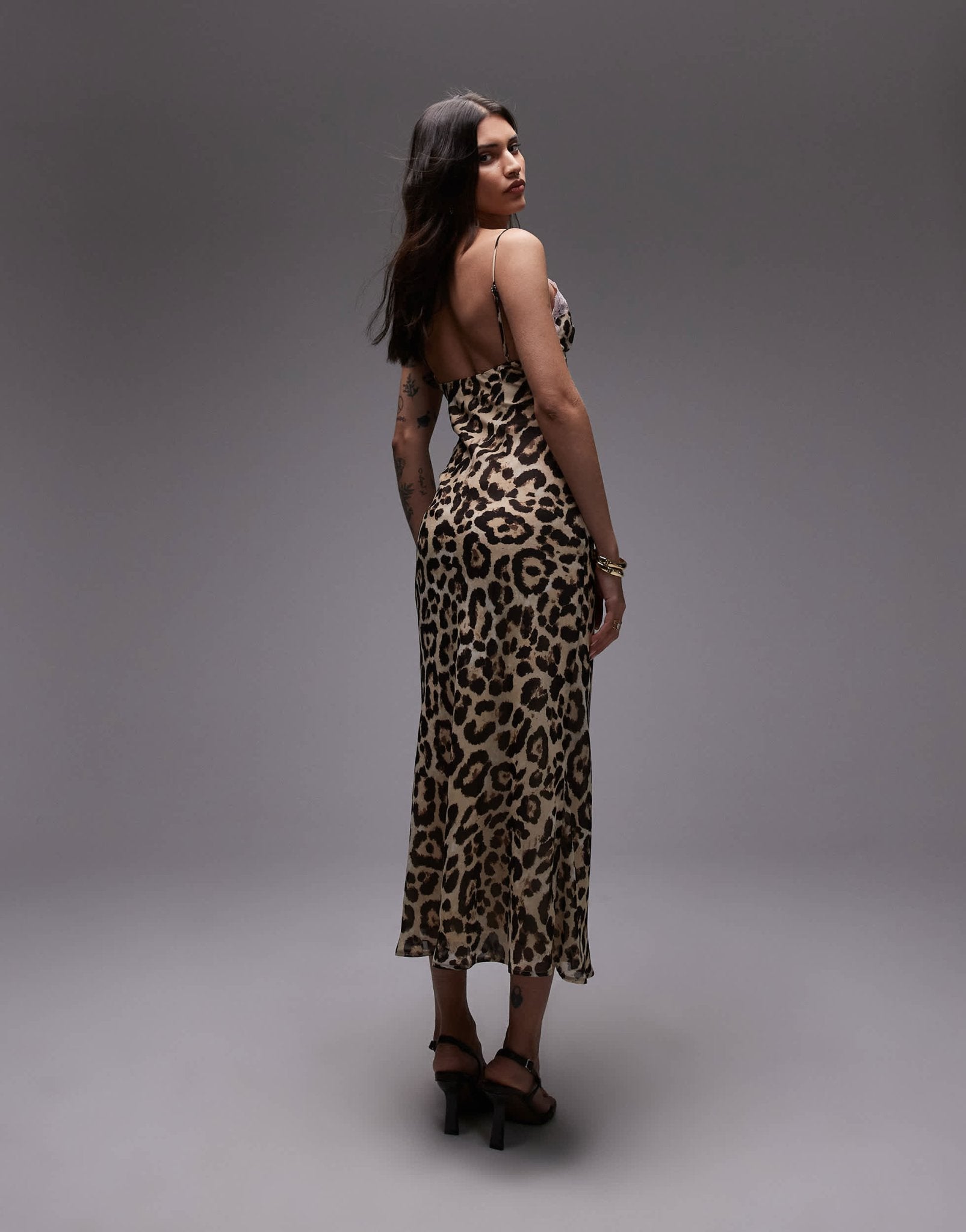 Nia jasmine leaopard print midaxi dress in beige - ASOS Sample Sale