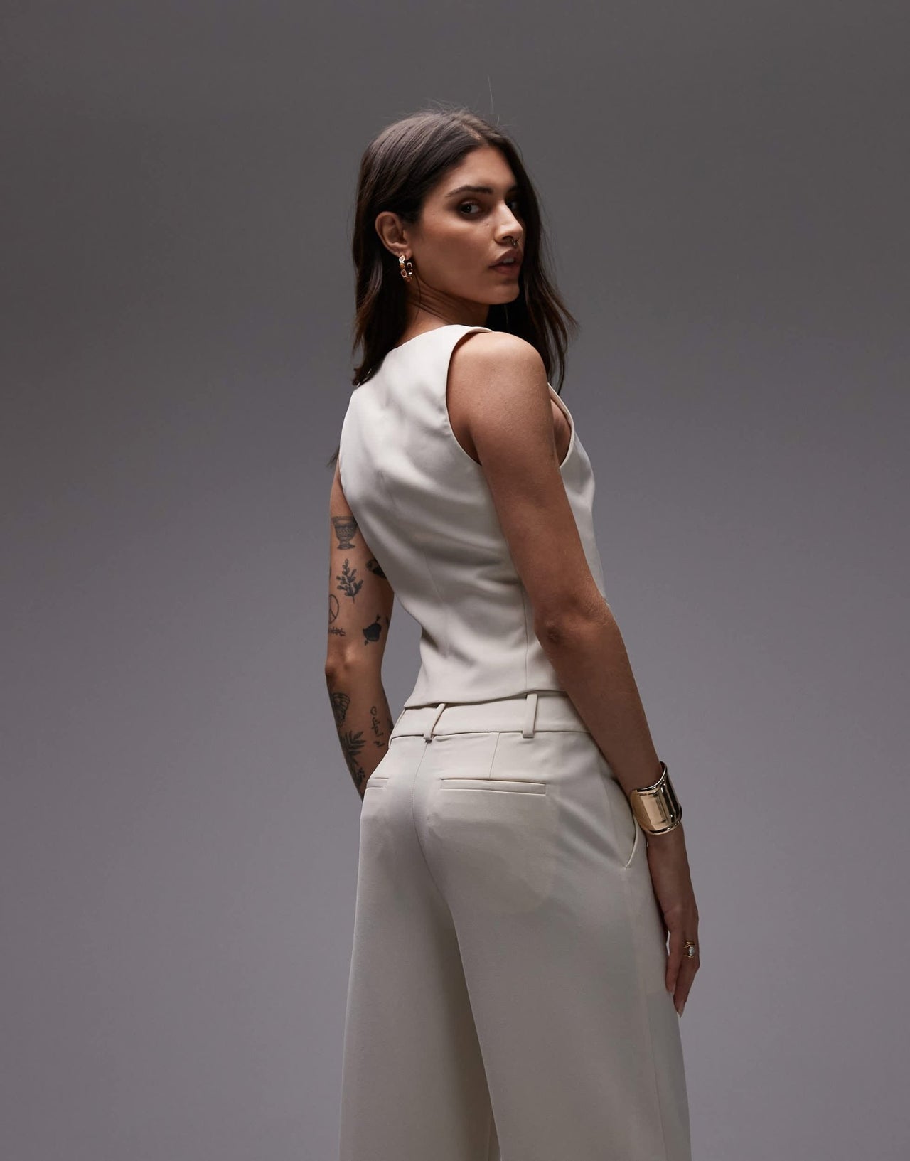 Nia jordan linen waistcoat in birch - ASOS Sample Sale