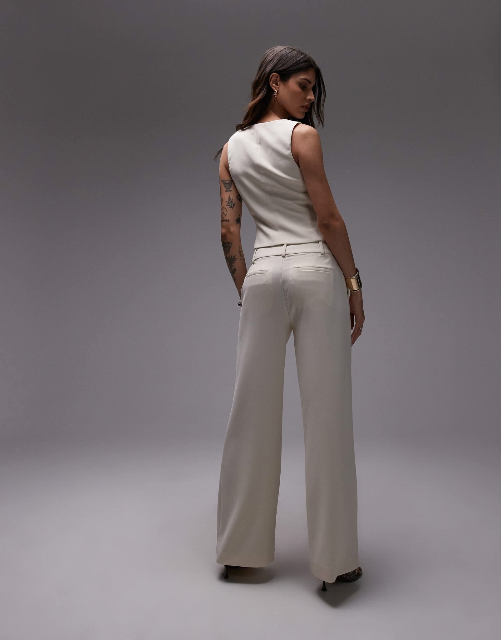 Nia sage linen wide leg trousers in birch - ASOS Sample Sale