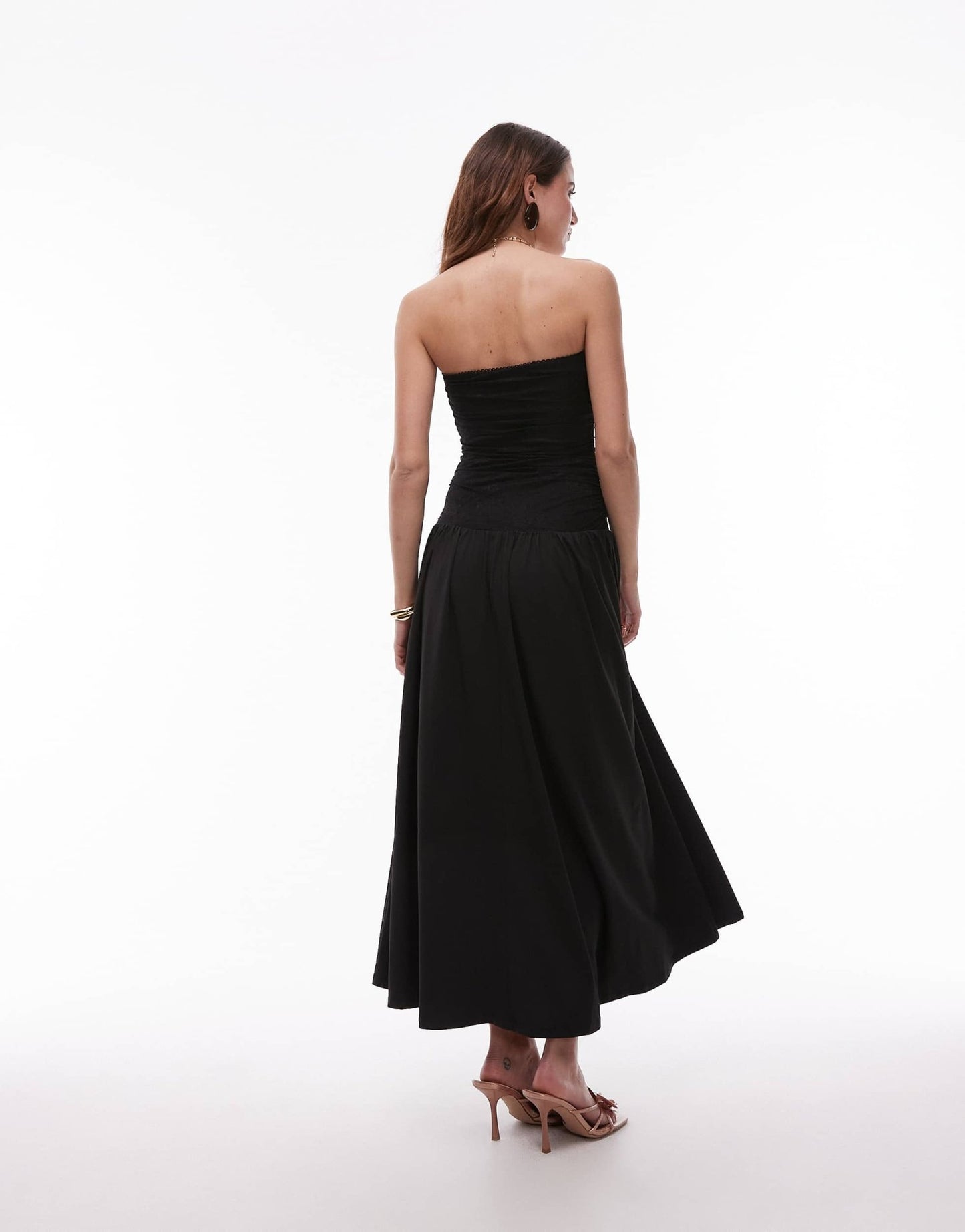 Nia santal slinky bandeau midaxi dress in black - ASOS Sample Sale