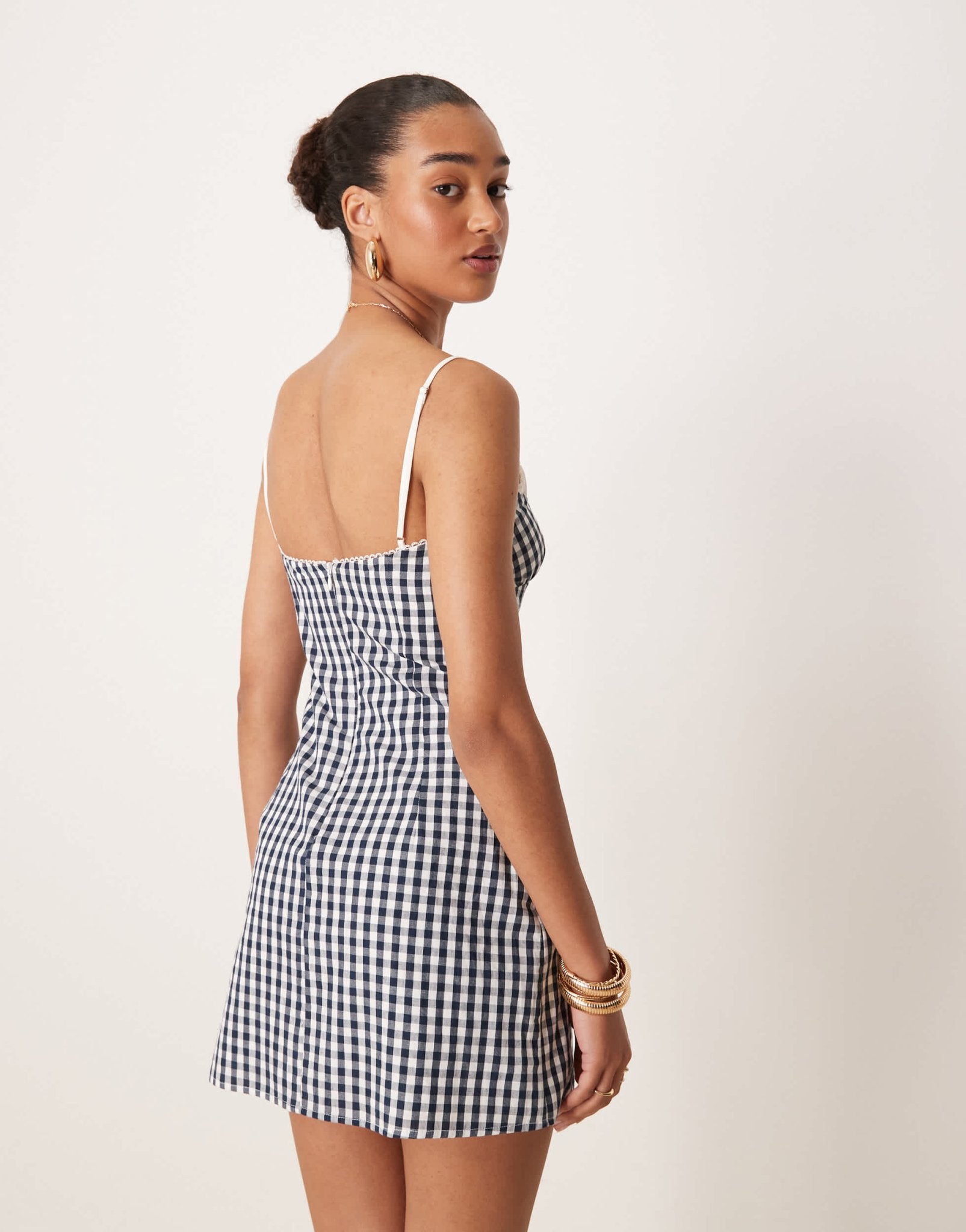 Nia serrano gingham mini cami dress in black - ASOS Sample Sale