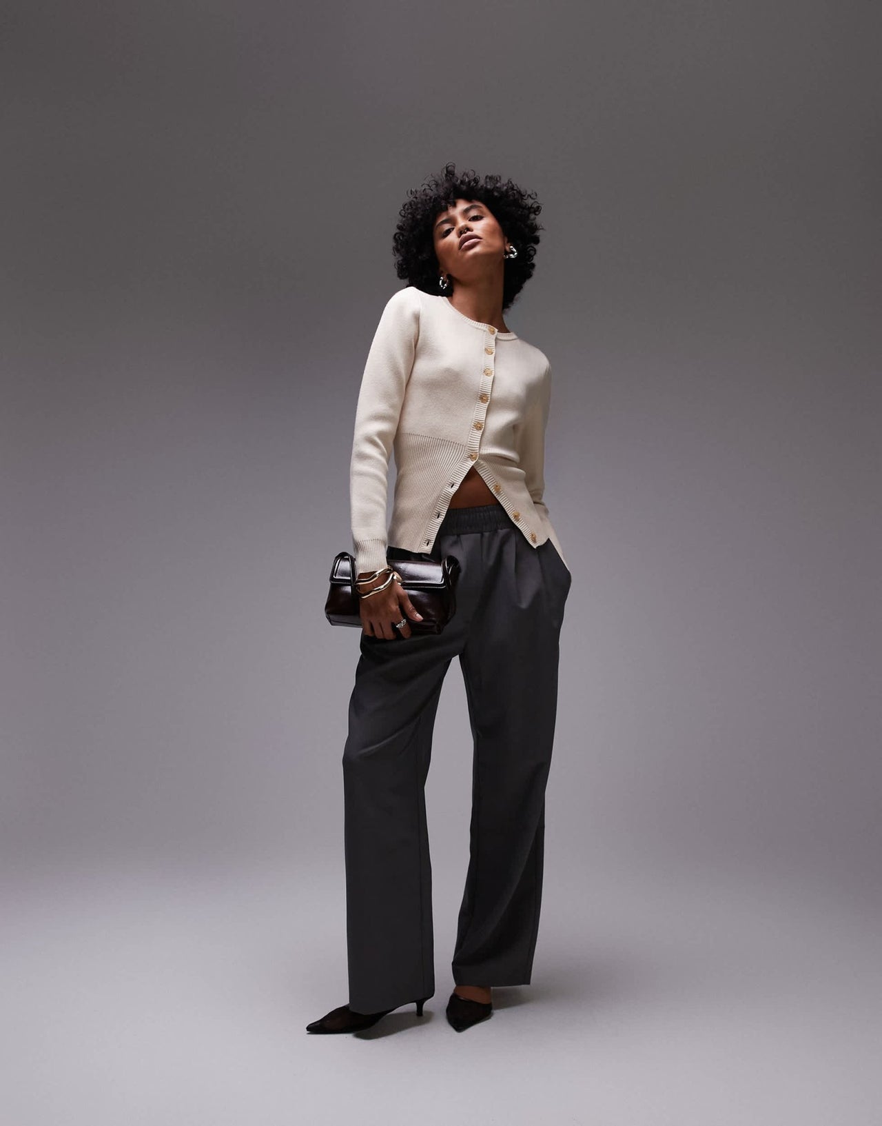 Nia sophia fitted cardigan in ecru - ASOS Sample Sale