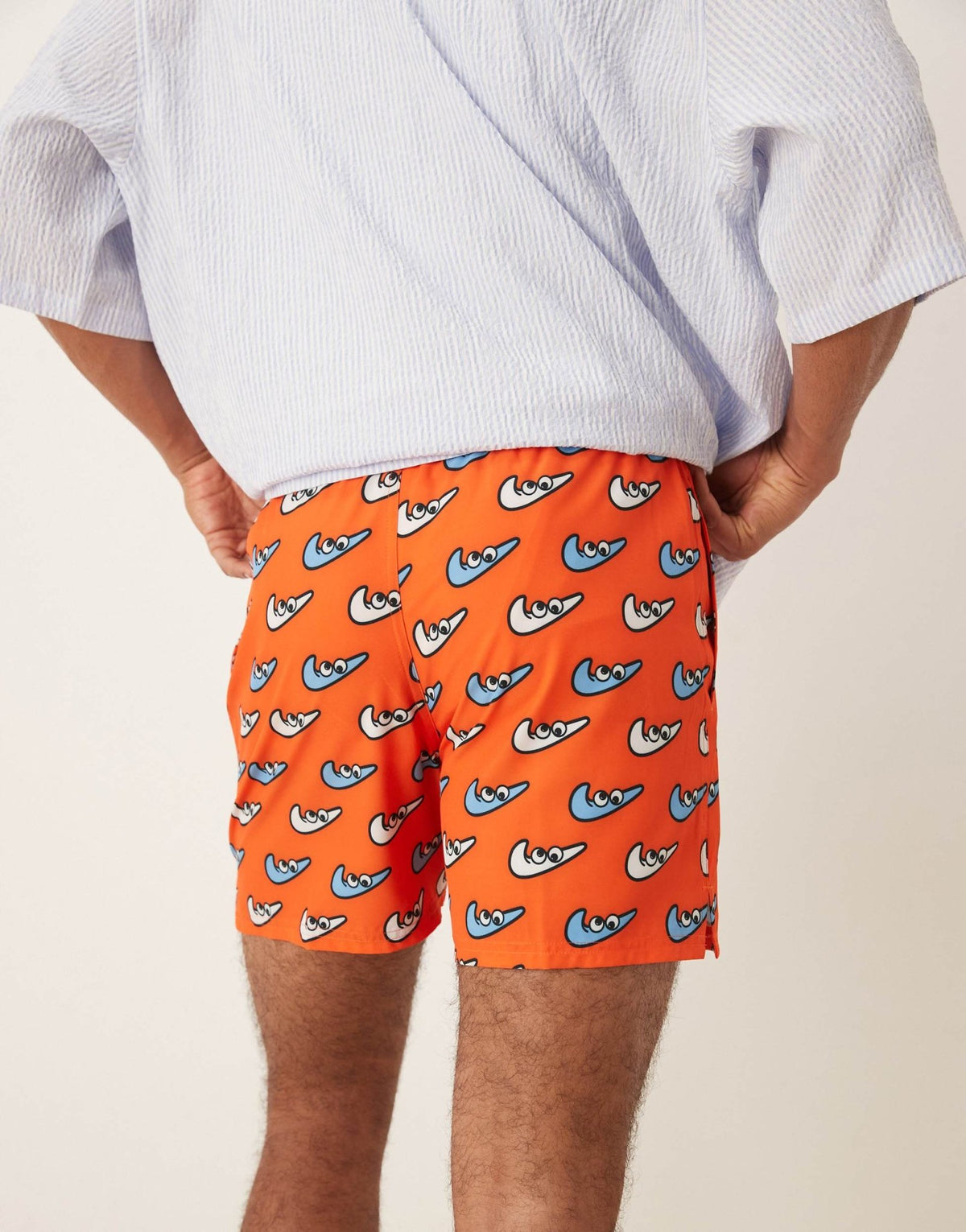 Nike 5 inch Volley multi print swim shorts in orange - ASOS Sample Sale