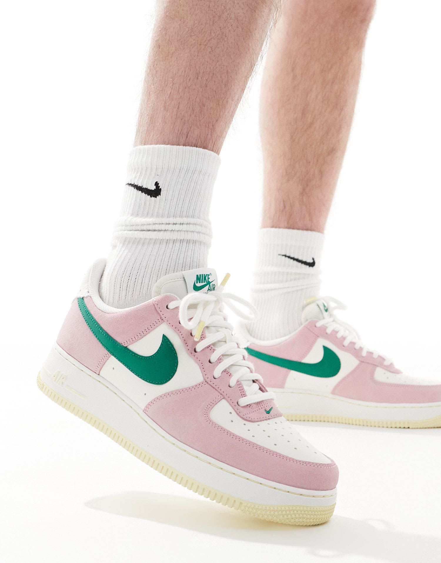 Nike Air Force 1 '07 trainers in pink, white and green - ASOS Sample Sale