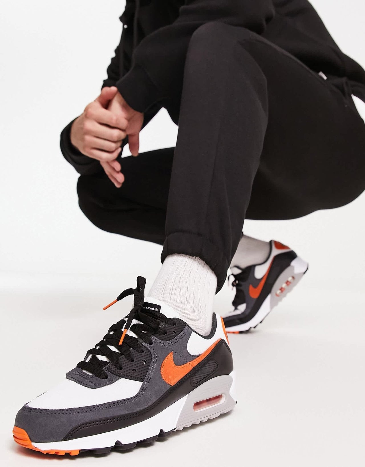 Nike air max 90 trainers in black and orange - ASOS Sample Sale