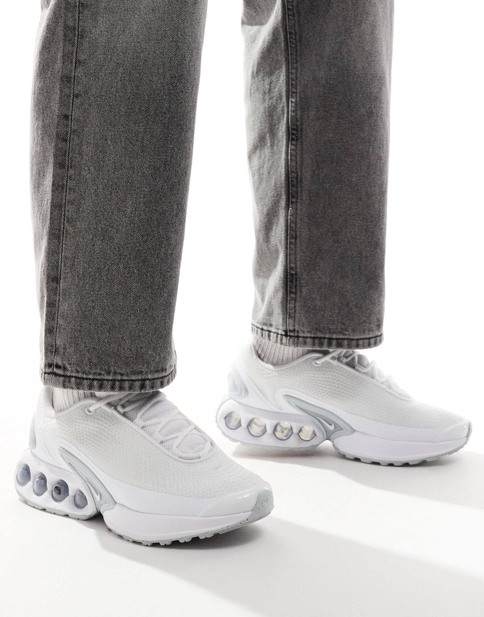Nike Air Max DN trainers in white and metallic silver - ASOS Sample Sale